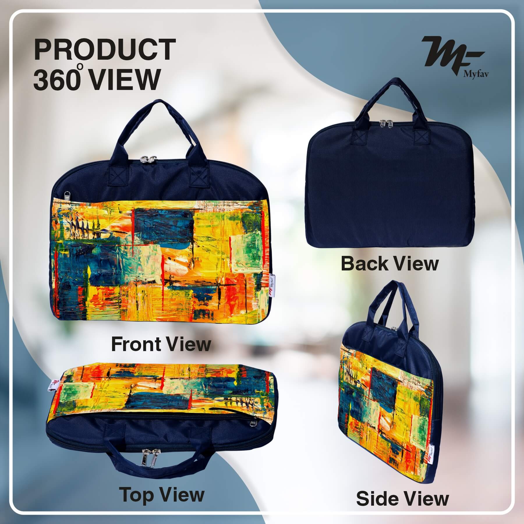 My Fav Modern Art Print Office Laptop Bag Briefcase 15.6 Inch for Women and Men