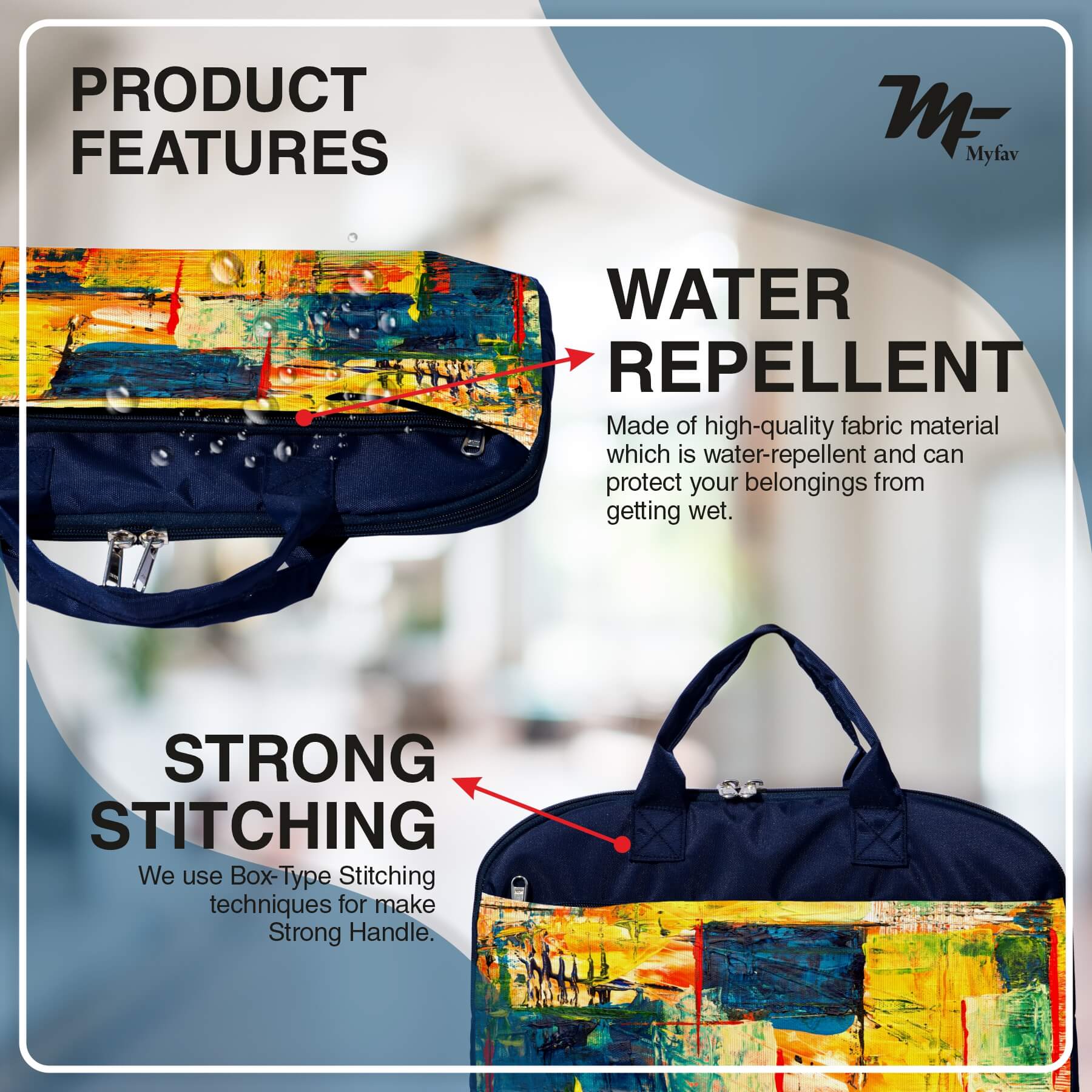 My Fav Modern Art Print Office Laptop Bag Briefcase 15.6 Inch for Women and Men