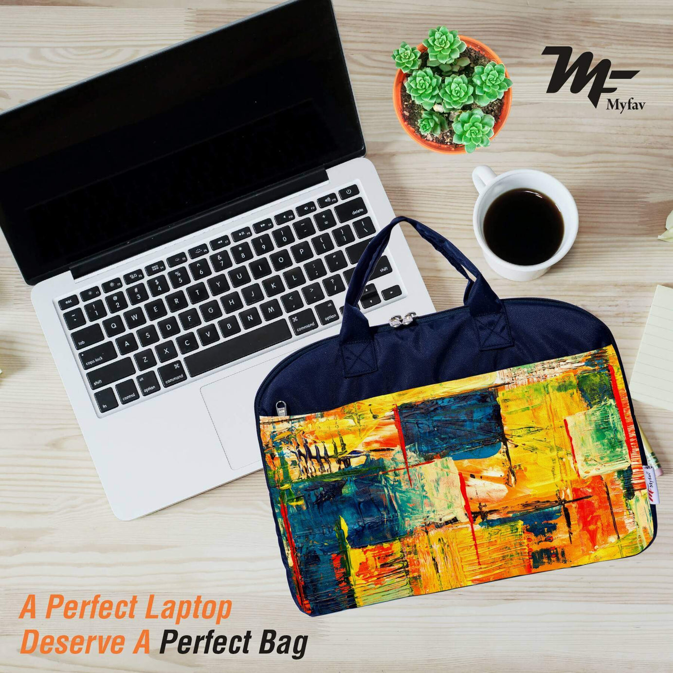 My Fav Modern Art Print Office Laptop Bag Briefcase 15.6 Inch for Women and Men