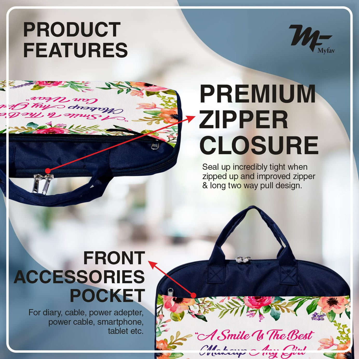 My Fav Girl Quote Office Laptop Bag Briefcase 15.6 Inch for Women and Men