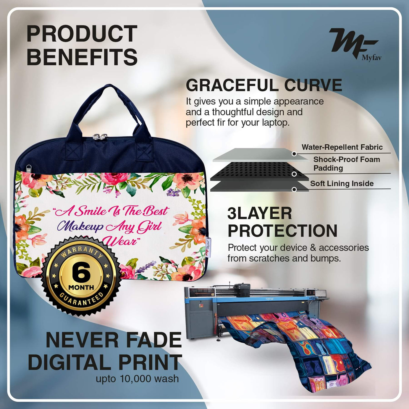 My Fav Girl Quote Office Laptop Bag Briefcase 15.6 Inch for Women and Men