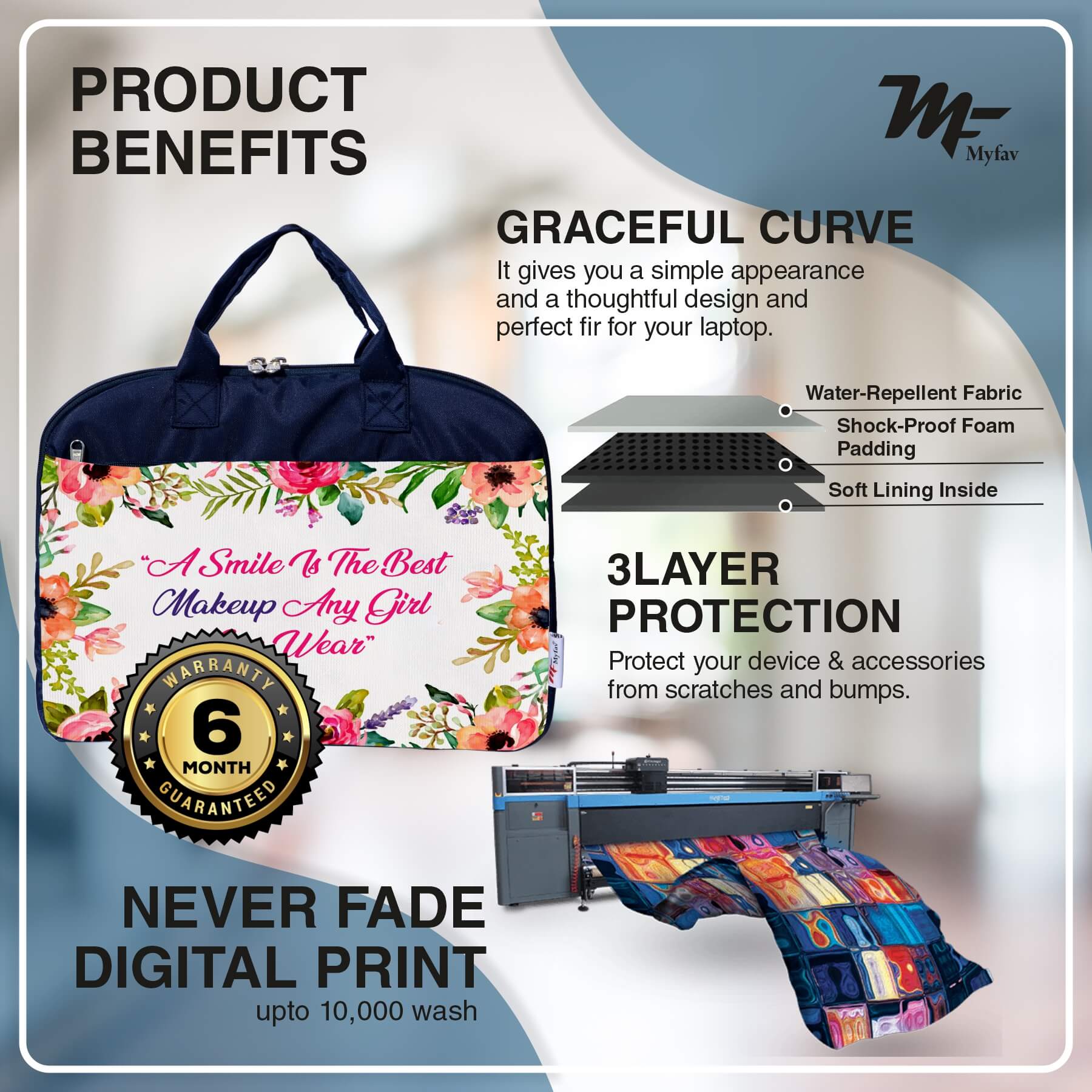 My Fav Girl Quote Office Laptop Bag Briefcase 15.6 Inch for Women and Men