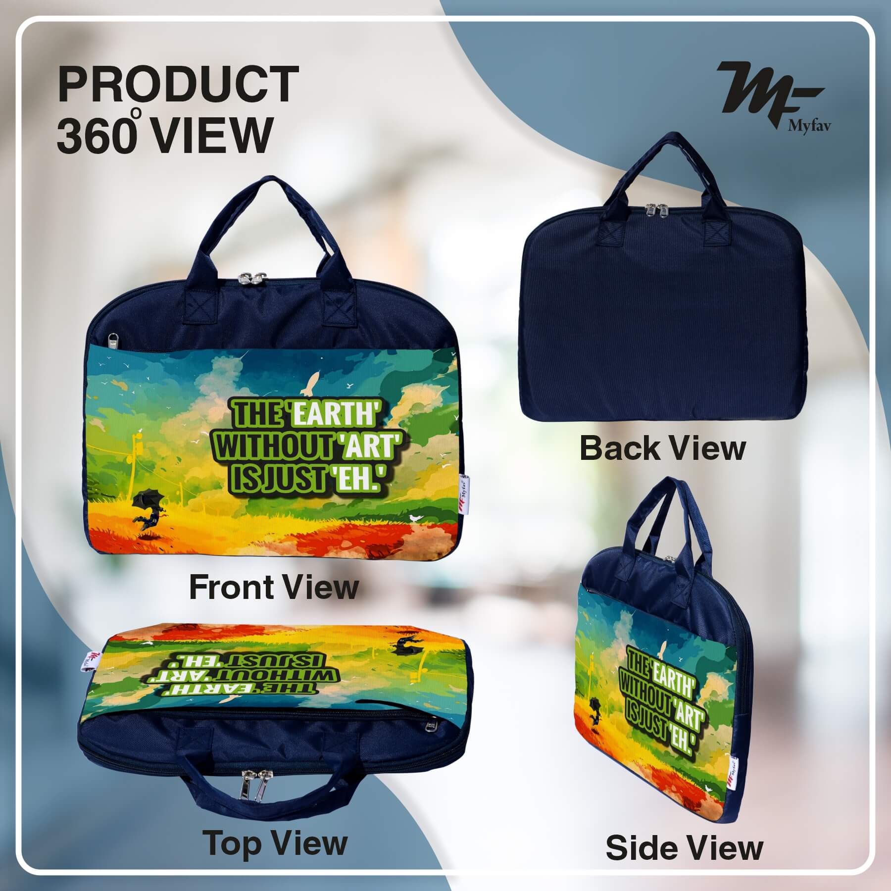 My Fav Art Print Office Laptop Bag Briefcase 15.6 Inch for Women and Men