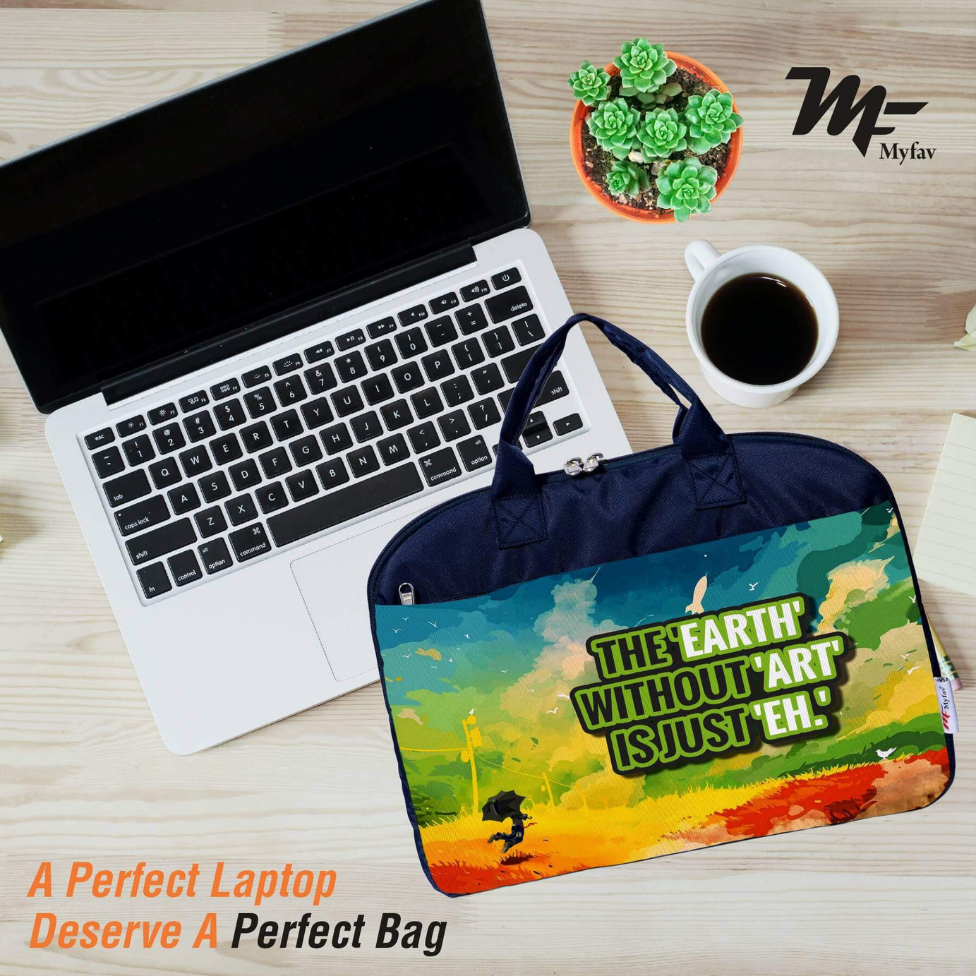 My Fav Art Print Office Laptop Bag Briefcase 15.6 Inch for Women and Men