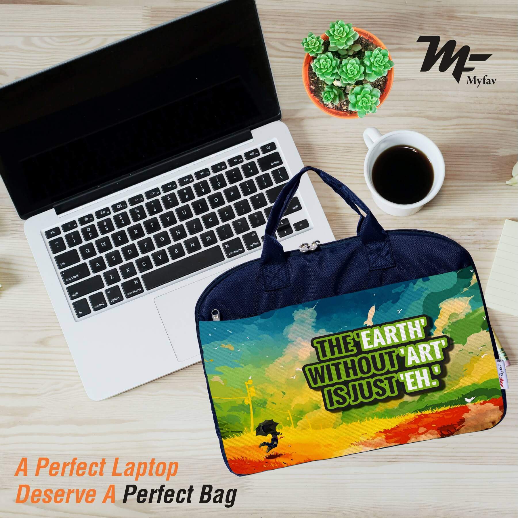 My Fav Art Print Office Laptop Bag Briefcase 15.6 Inch for Women and Men