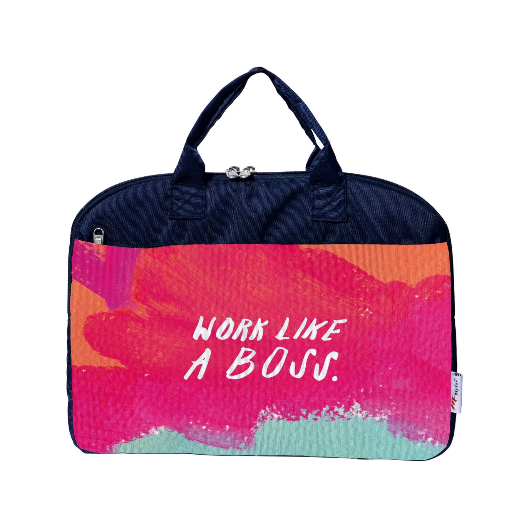My Fav Work Like A Boss Print Office Laptop Bag Briefcase 15.6 Inch for Women and Men