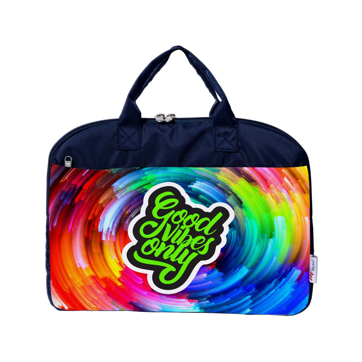 My Fav Good Vibes Only Print Office Laptop Bag Briefcase 15.6 Inch for Women and Men