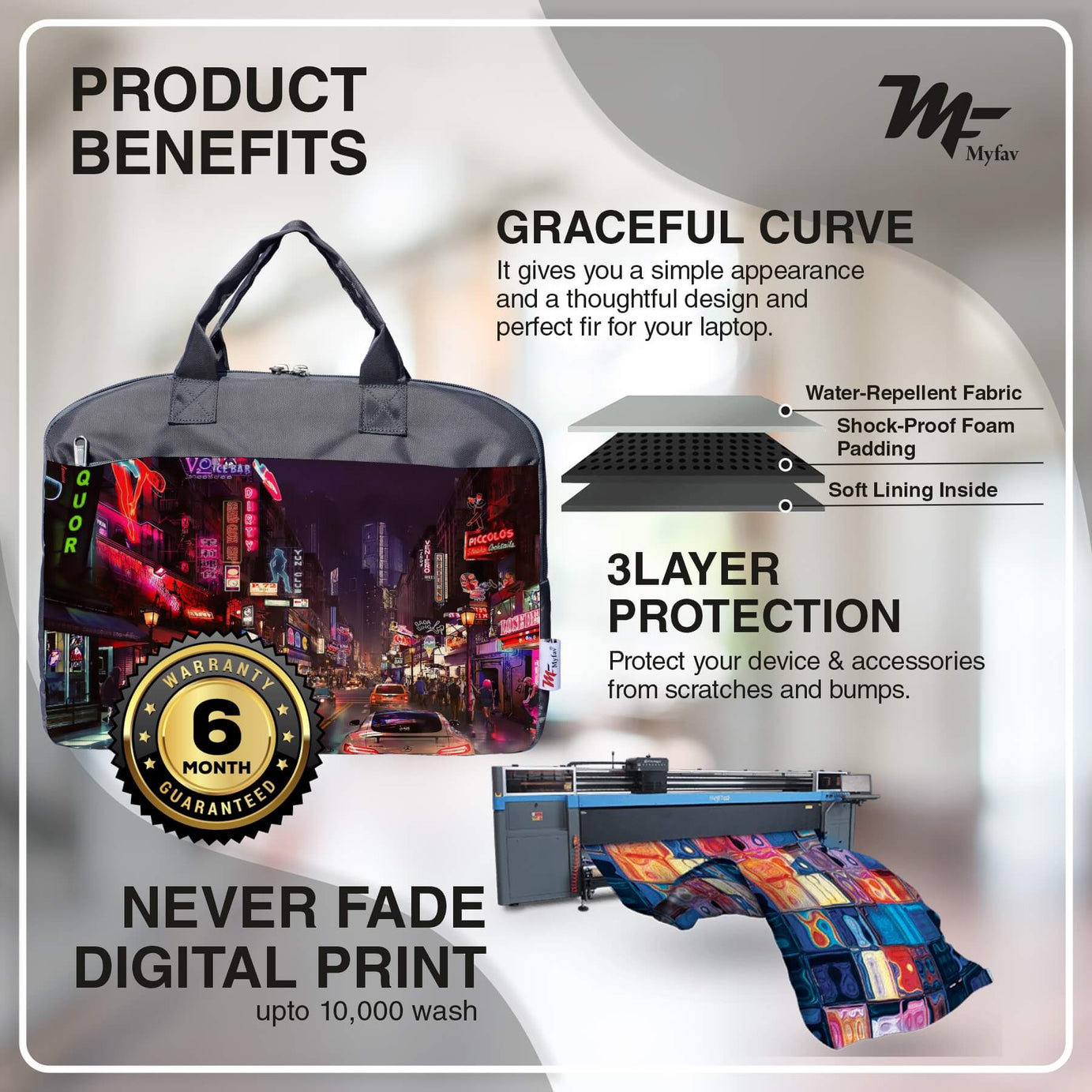 My Fav City Street Office Laptop Bag Briefcase 15.6 Inch for Women and Men