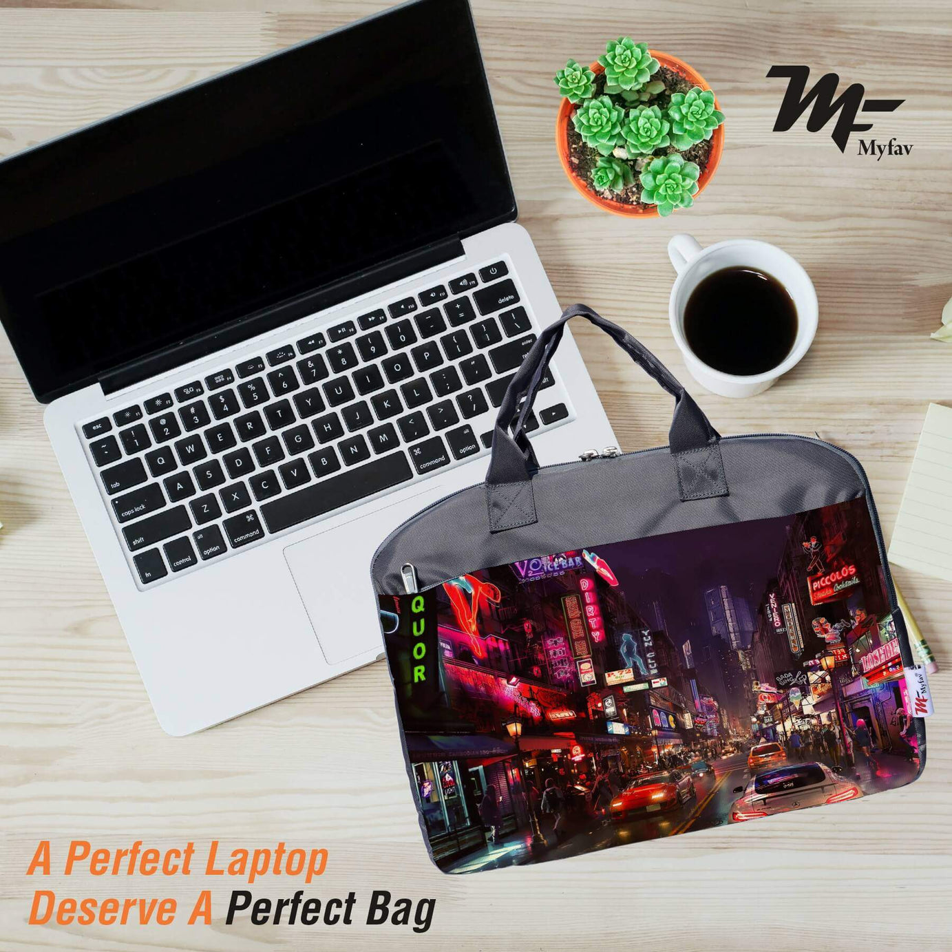 My Fav City Street Office Laptop Bag Briefcase 15.6 Inch for Women and Men