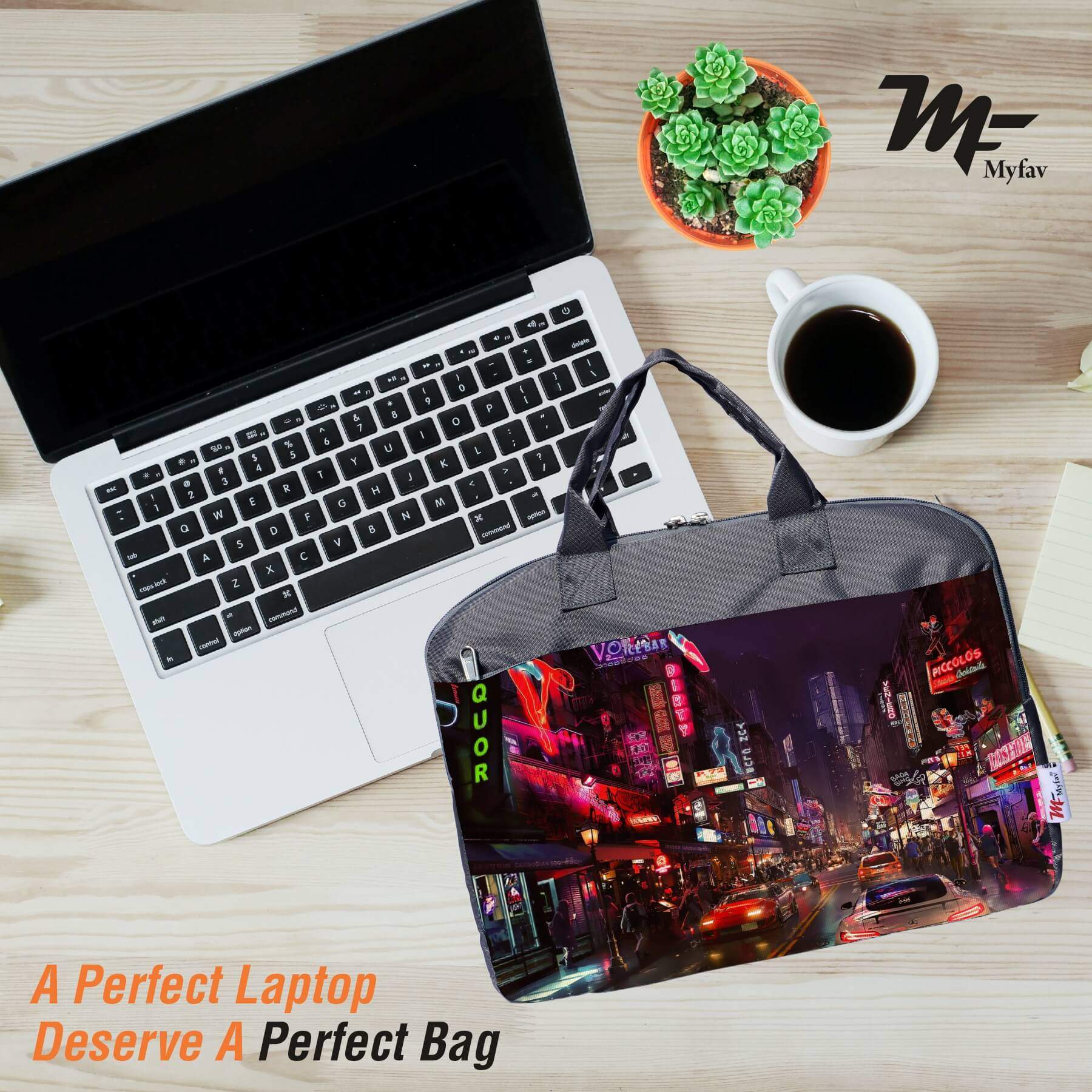 My Fav City Street Office Laptop Bag Briefcase 15.6 Inch for Women and Men