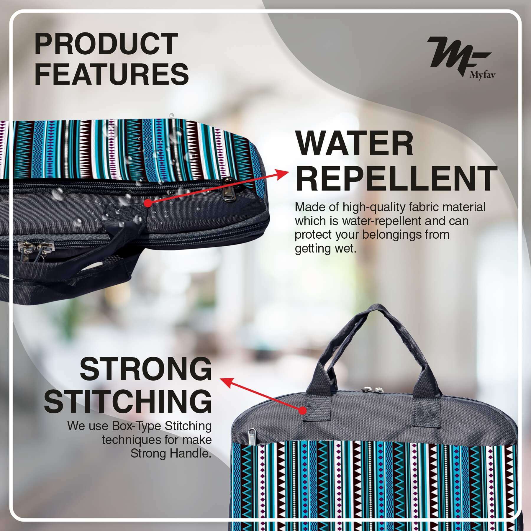 My Fav Multi Stripes Print Office Laptop Bag Briefcase 15.6 Inch for Women and Men