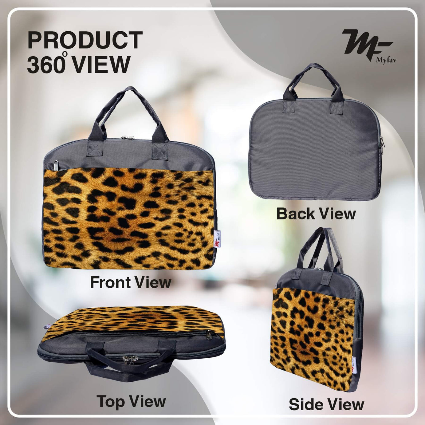 My Fav Tiger Print Office Laptop Bag Briefcase 15.6 Inch for Women and Men