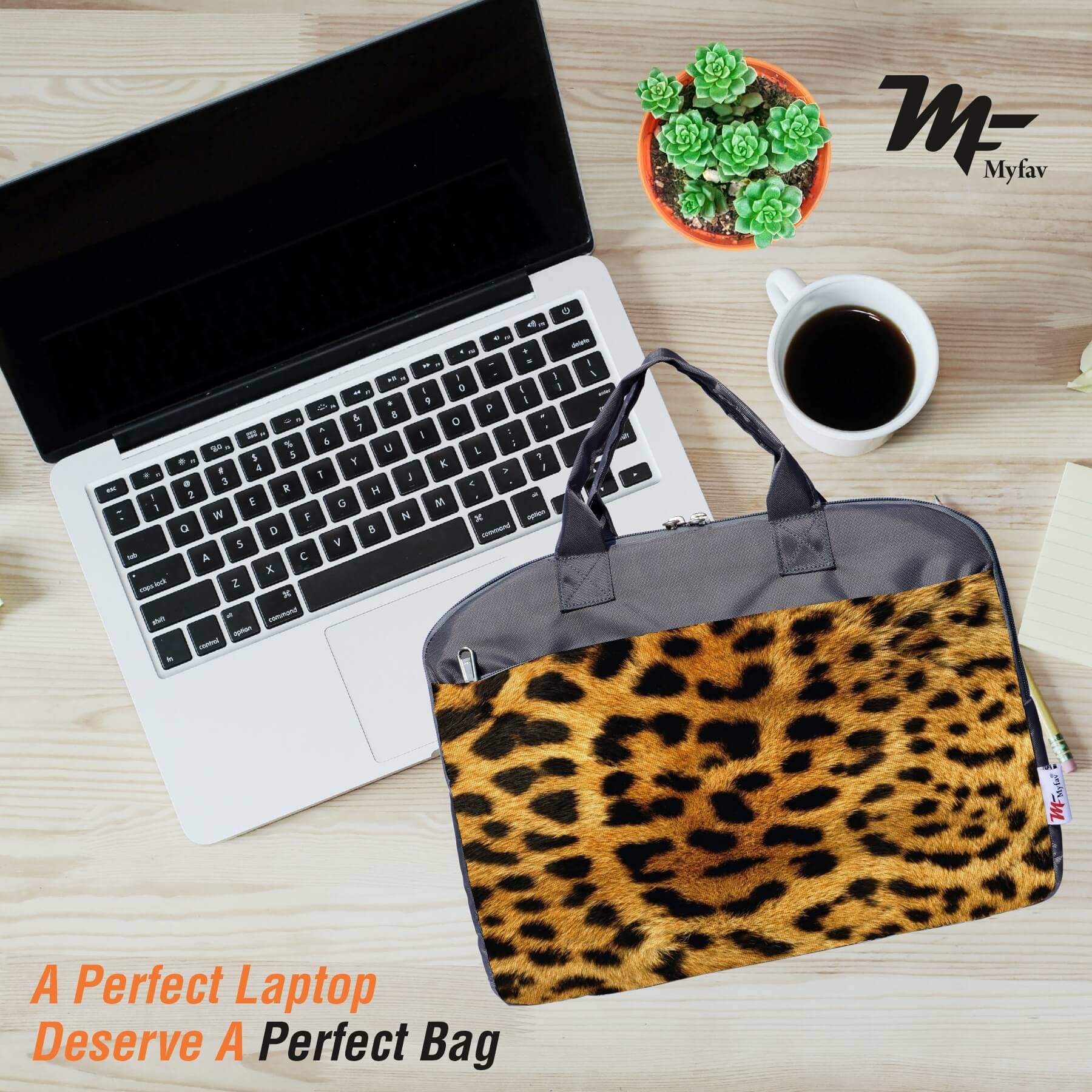 My Fav Tiger Print Office Laptop Bag Briefcase 15.6 Inch for Women and Men
