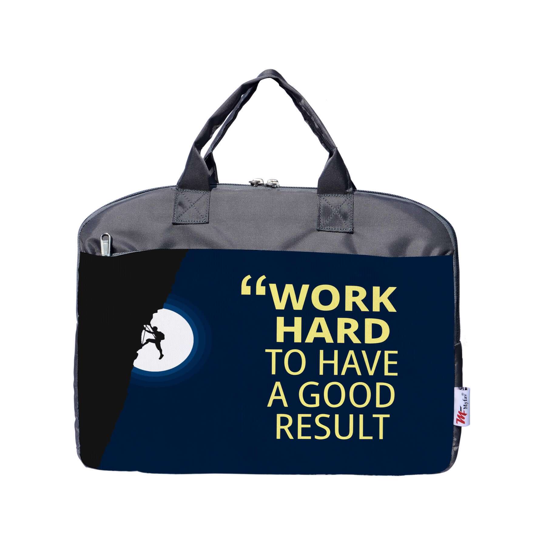 My Fav Mountaineer Motivational Quote Print Office Laptop Bag Briefcase 15.6 Inch for Women and Men