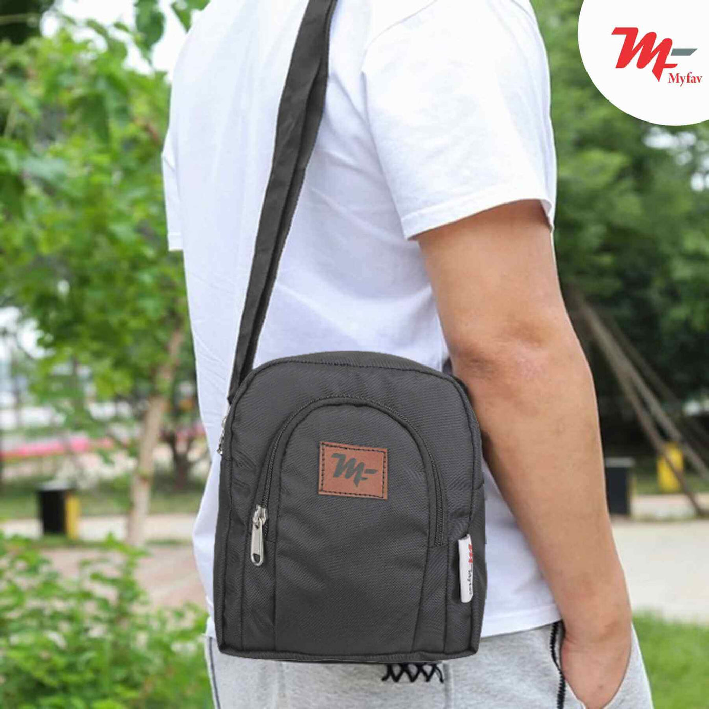 MY FAV Messenger Bag for Men Women, Water Resistance Heavy Duty Multi-Compartment Zipper Closure Office, Sling Bag for Boys Girls