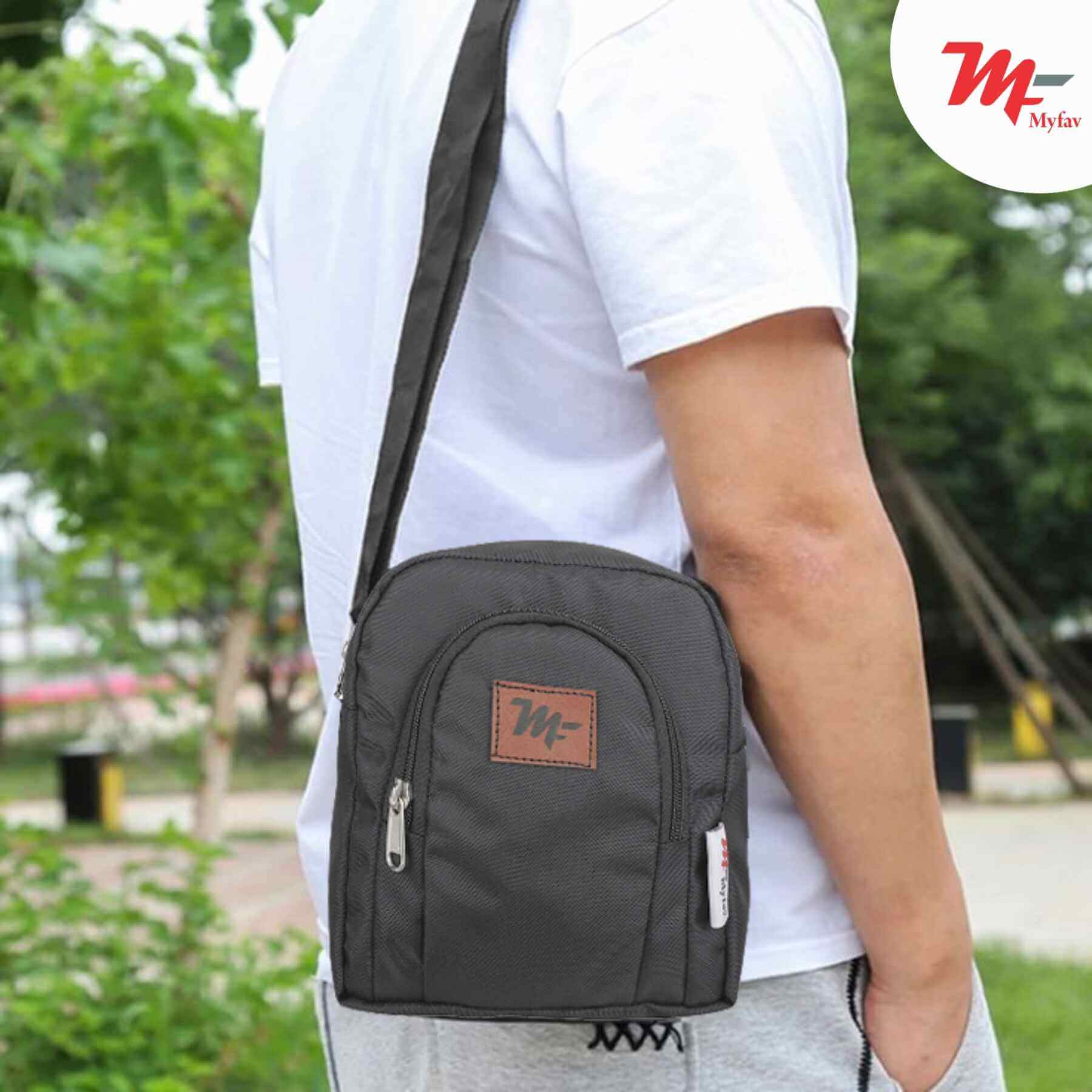 MY FAV Messenger Bag for Men Women, Water Resistance Heavy Duty Multi-Compartment Zipper Closure Office, Sling Bag for Boys Girls