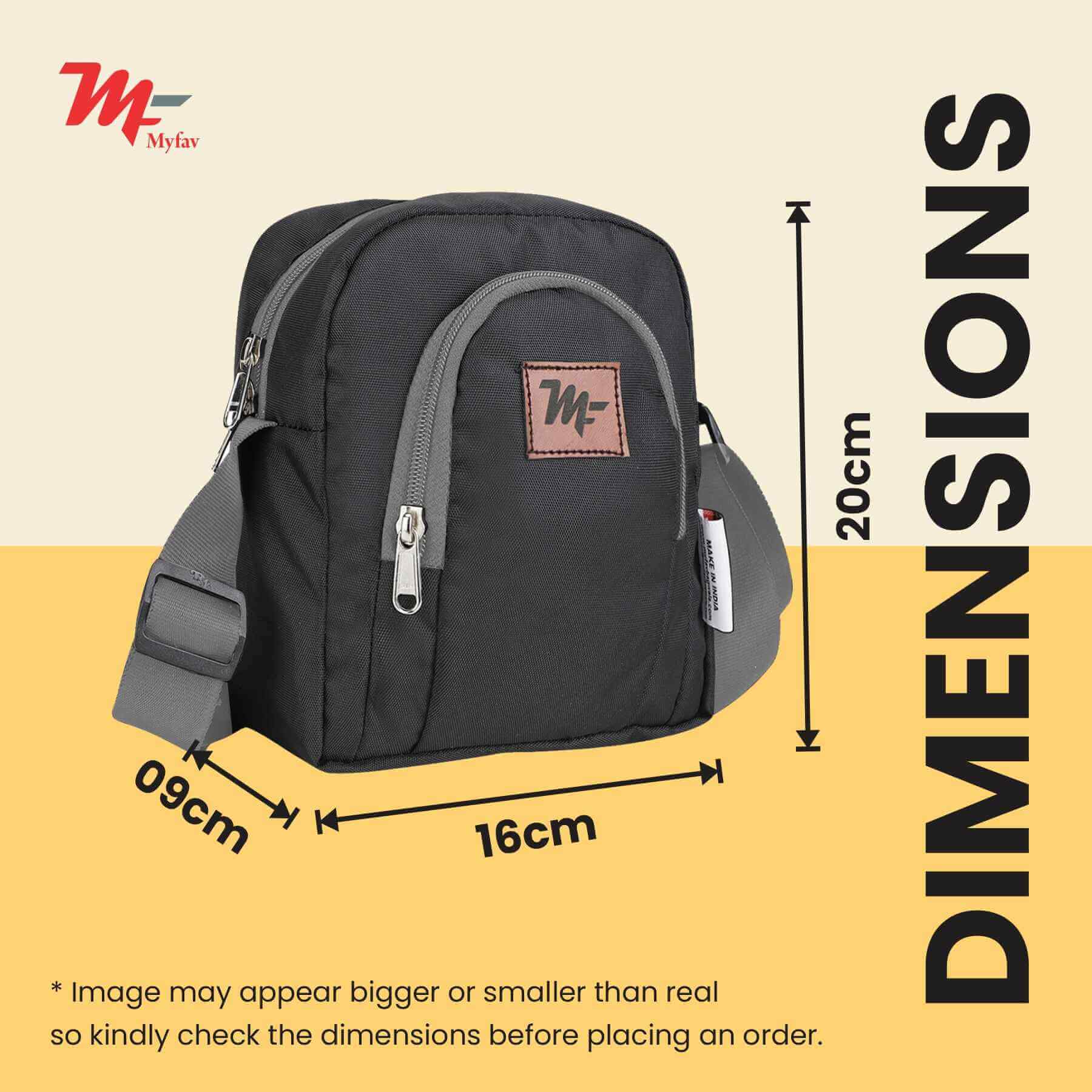 MY FAV Messenger Bag for Men Women, Water Resistance Heavy Duty Multi-Compartment Zipper Closure Office, Sling Bag for Boys Girls (Copy)