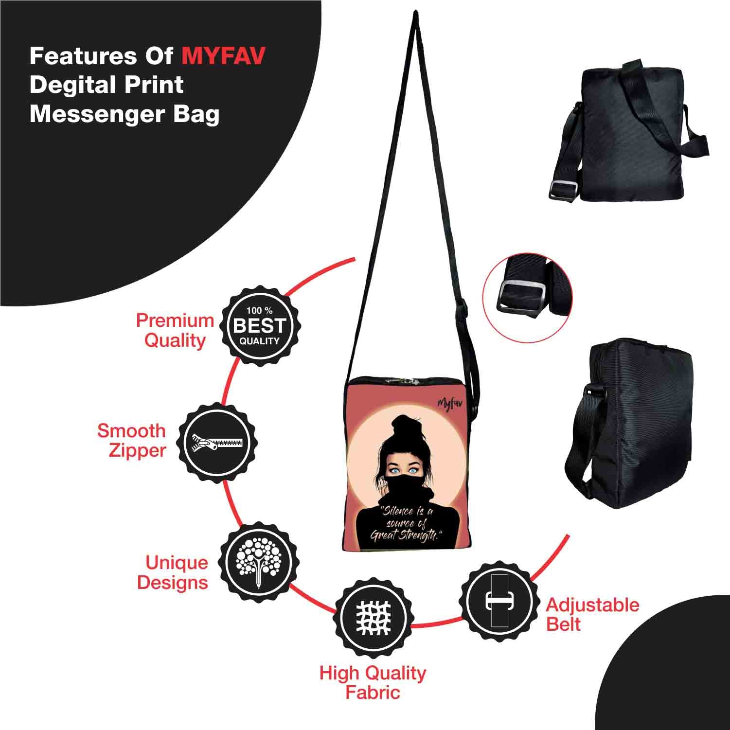 My Fav Masked Girl Messanger Bag For Women Sling Bag For Girls