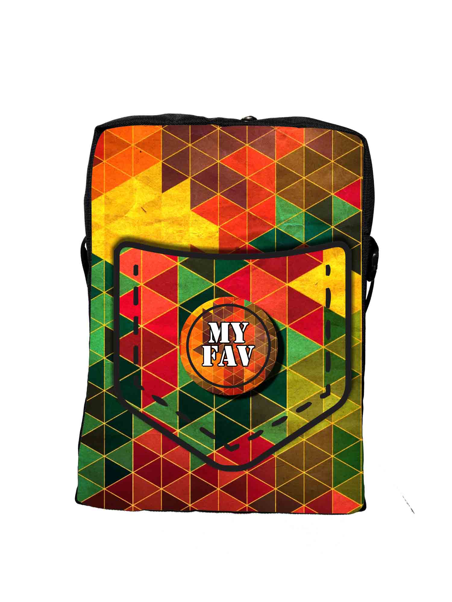 My Fav Diagonal Print Messanger Bag For Men Women Sling Bag For Boys Girls