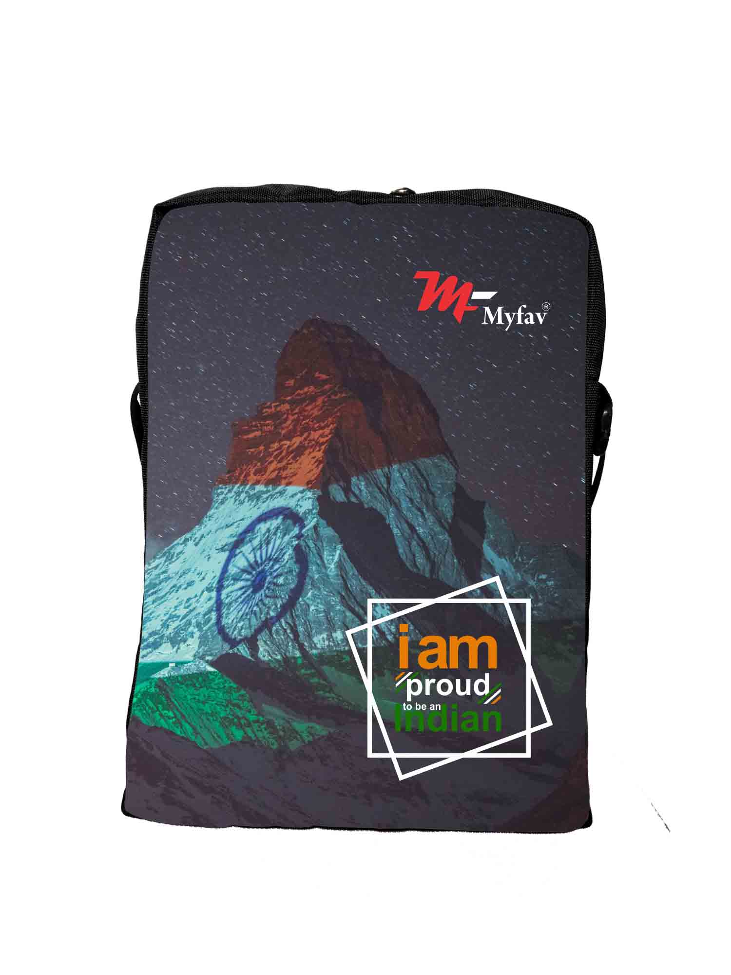 My Fav Proud Indian Print Messanger Bag For Men Women Sling Bag For Boys Girls