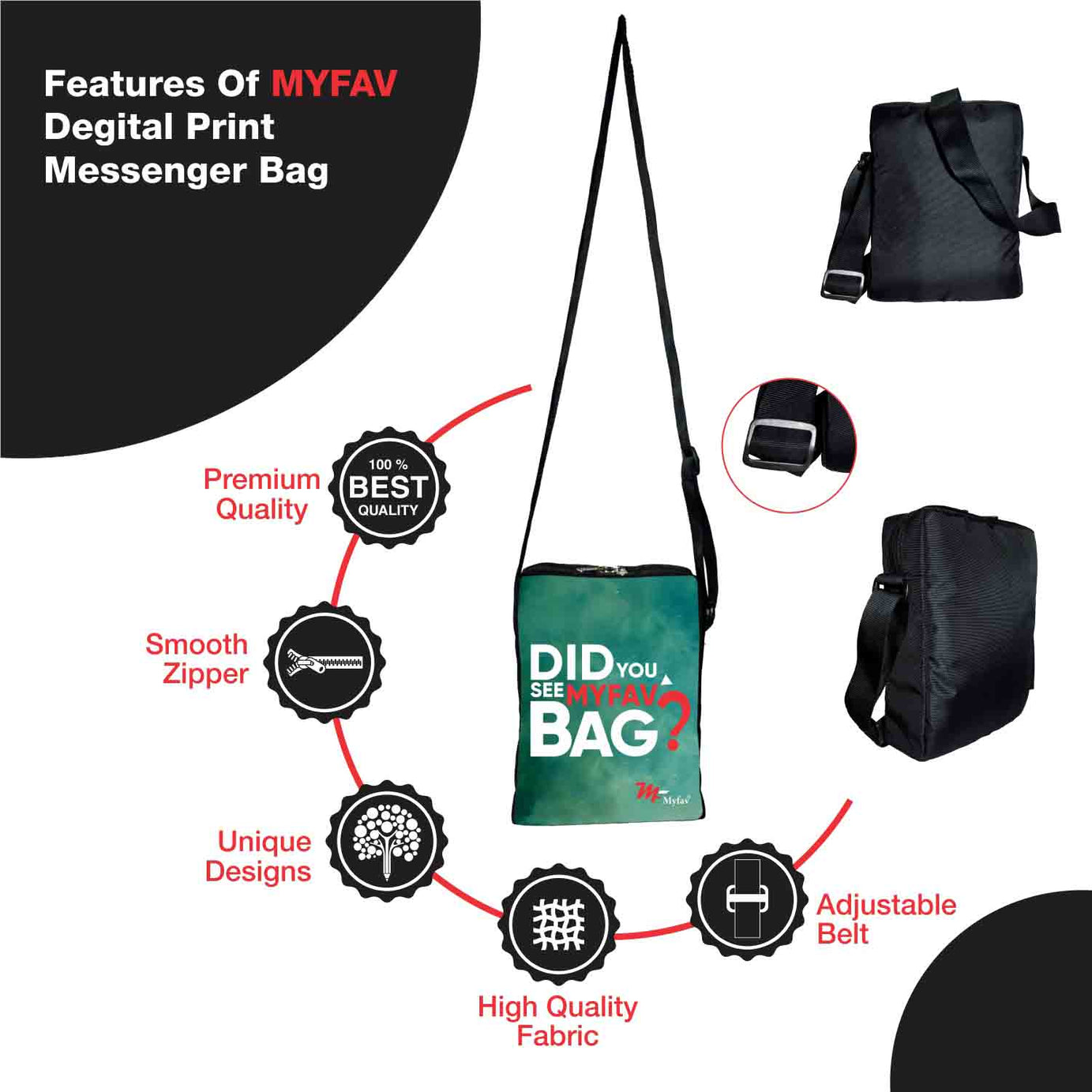 My Fav Sky Print Messanger Bag Sling Bag For Boys Girls