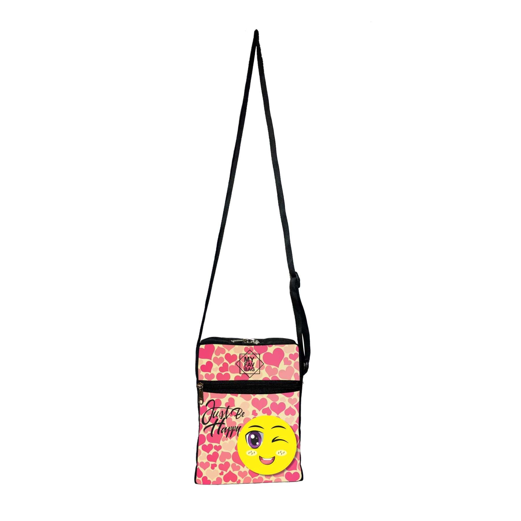 My Fav Just Be Happy Messanger Bag For Men Women Sling Bag For Boys Girls