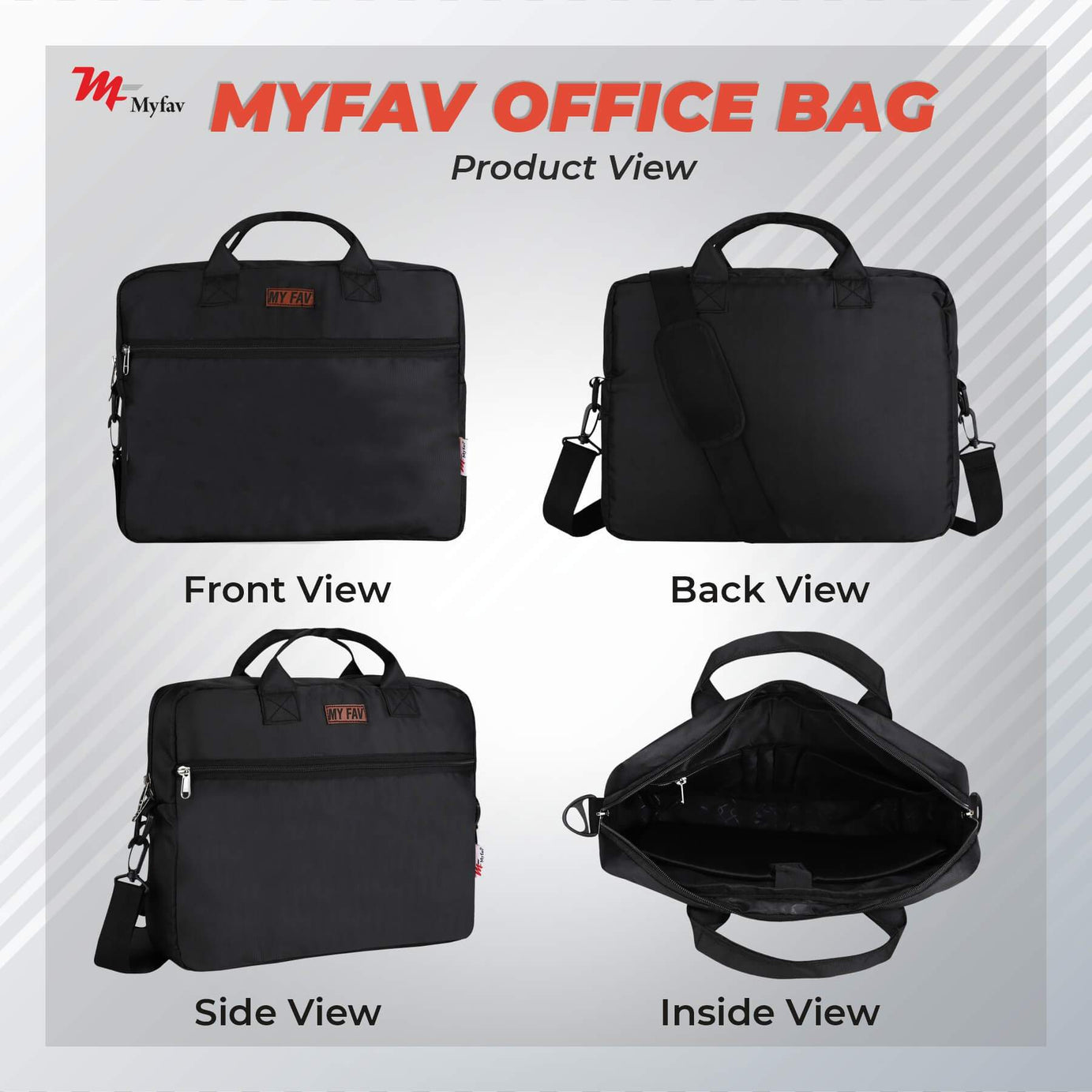 MY FAV Office Bag for Men and Women, Water Repellent Highly Durable Business Briefcase Bag for Laptop/ Notebook/ MacBook/ Office/ Travel/ Business - Design 1
