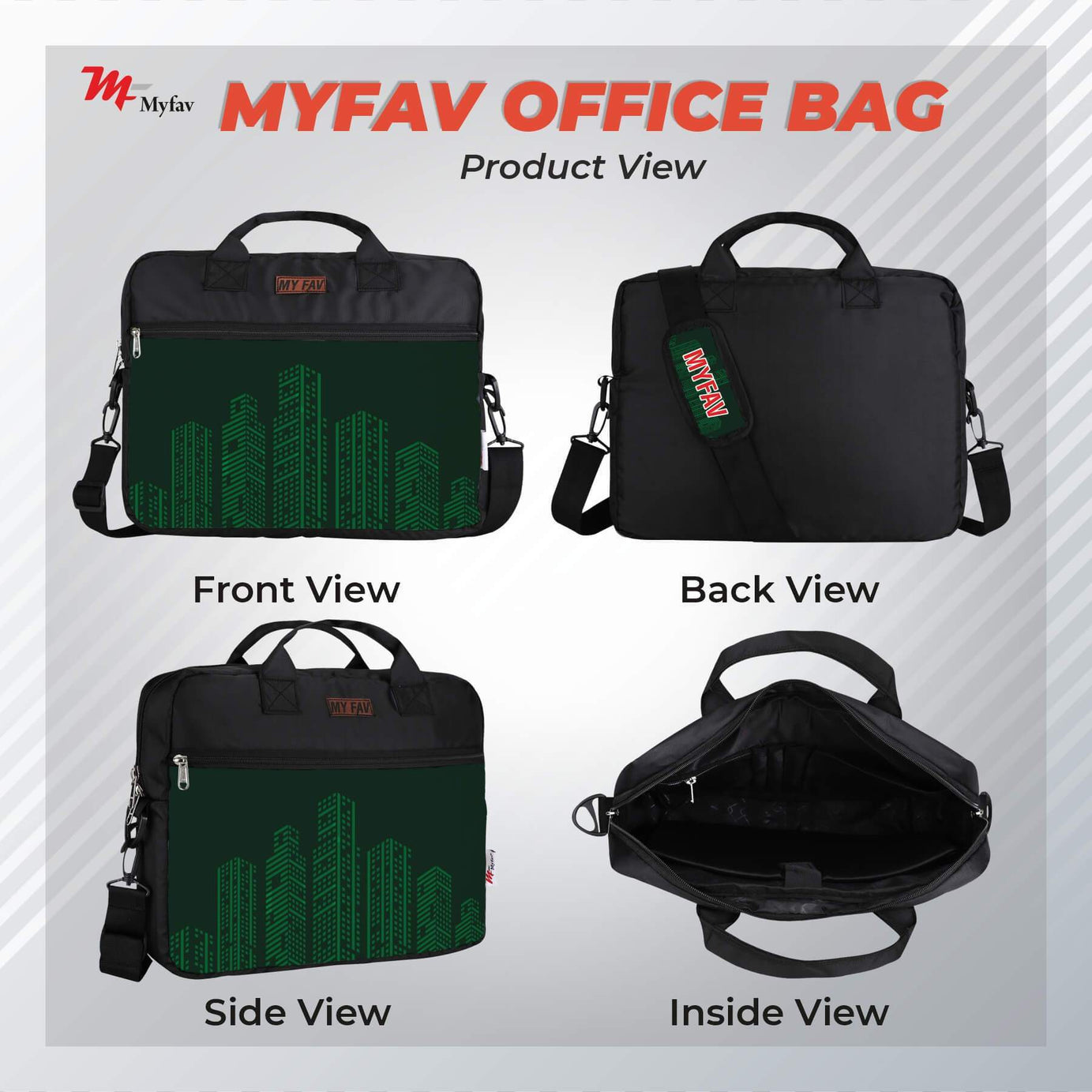 MY FAV Office Bag for Men and Women, Water Repellent Highly Durable Business Briefcase Bag for Laptop/Notebook/MacBook/Office/Travel/Business - Design 4