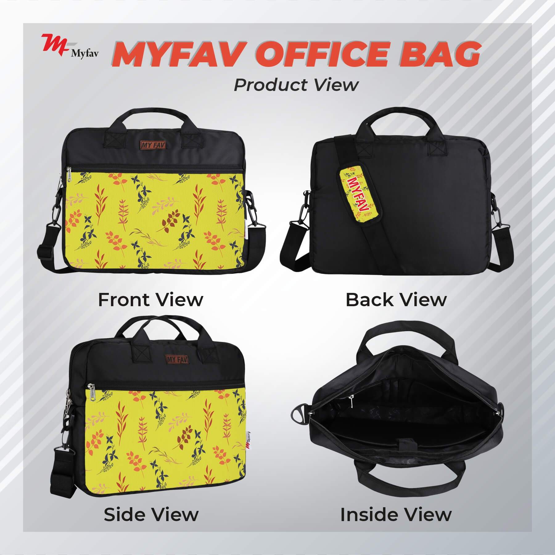 MY FAV Office Bag for Men and Women, Water Repellent Highly Durable Business Briefcase Bag for Laptop/Notebook/MacBook/Office/Travel/Business - Design 6