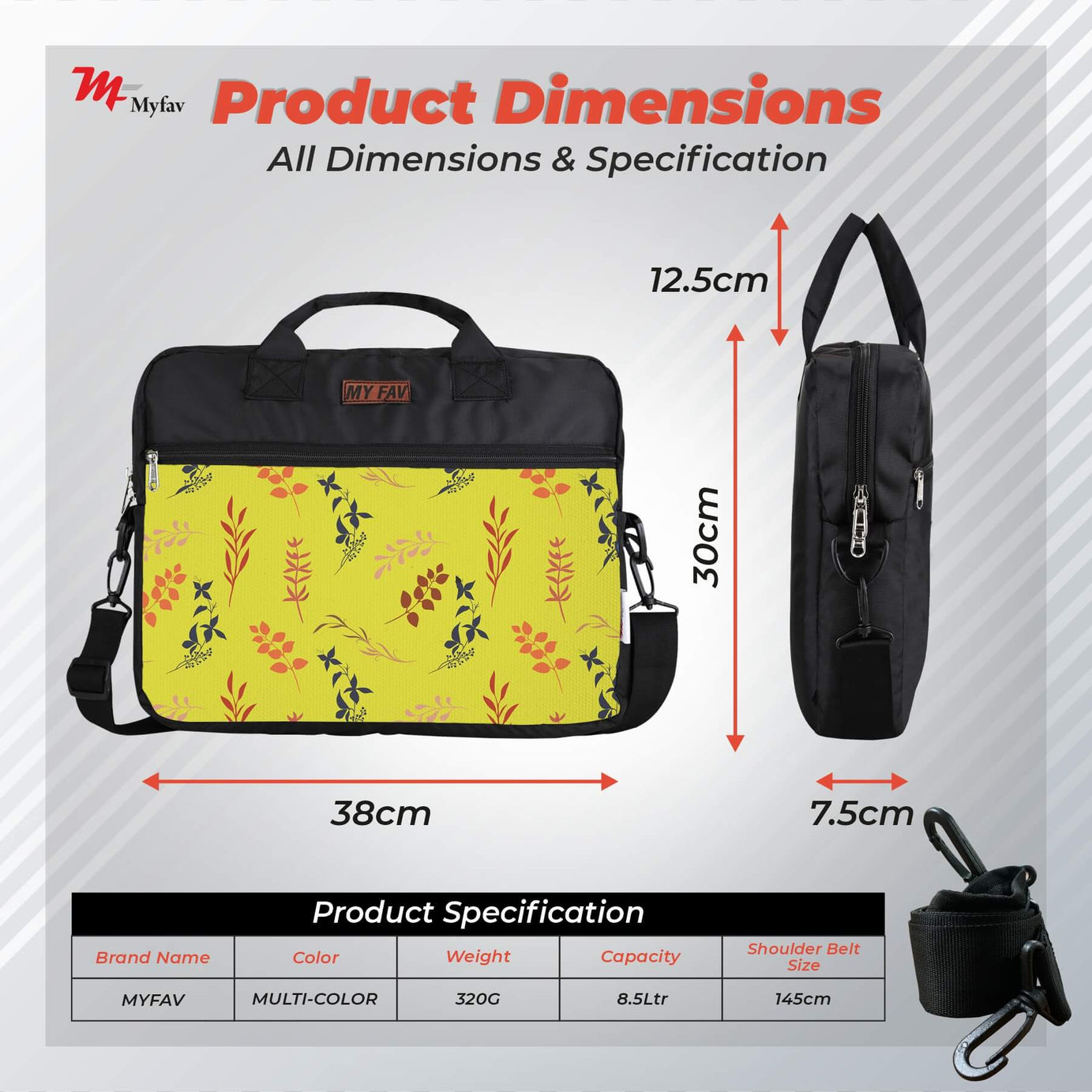 MY FAV Office Bag for Men and Women, Water Repellent Highly Durable Business Briefcase Bag for Laptop/Notebook/MacBook/Office/Travel/Business - Design 6