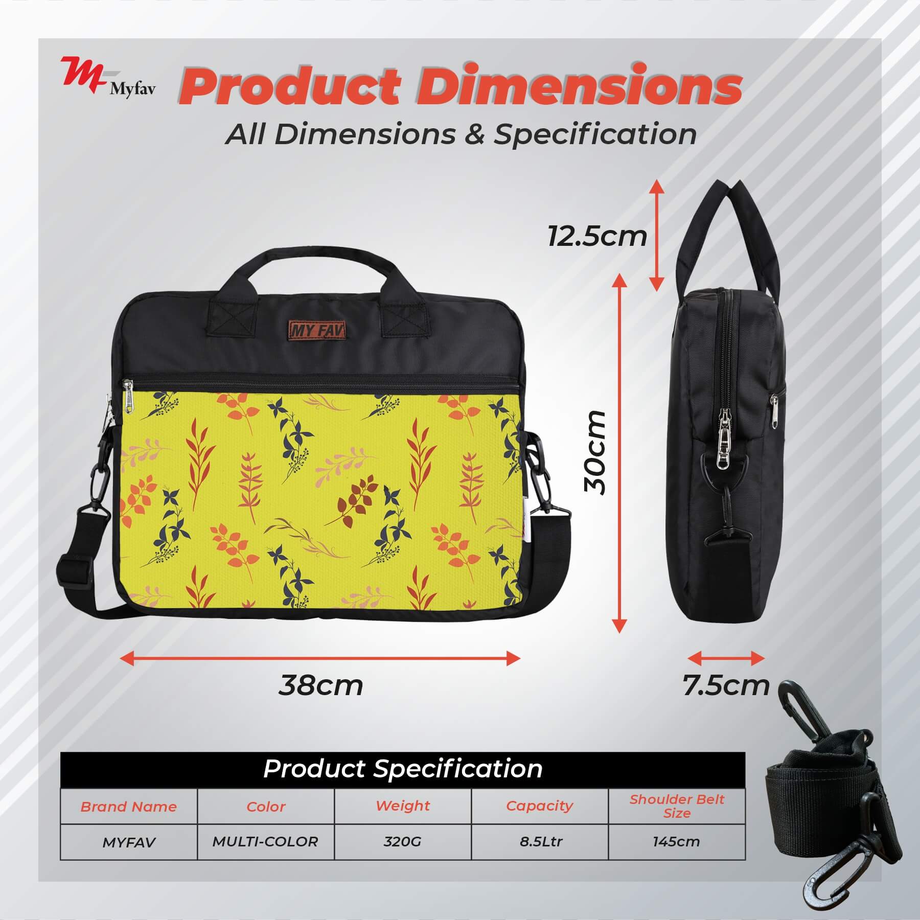 MY FAV Office Bag for Men and Women, Water Repellent Highly Durable Business Briefcase Bag for Laptop/Notebook/MacBook/Office/Travel/Business - Design 6