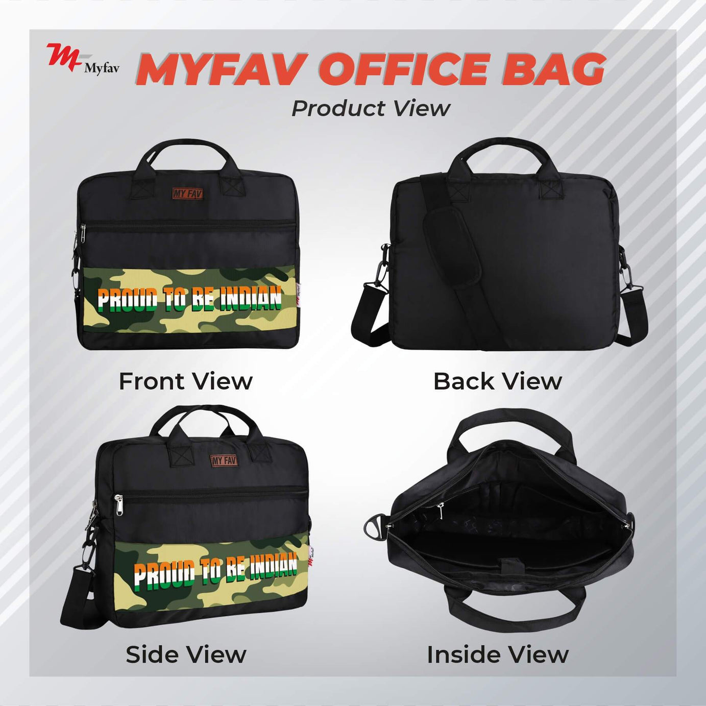 MY FAV Office Bag for Men and Women, Water Repellent Highly Durable Business Briefcase Bag for Laptop/Notebook/MacBook/Office/Travel/Business - Design 8