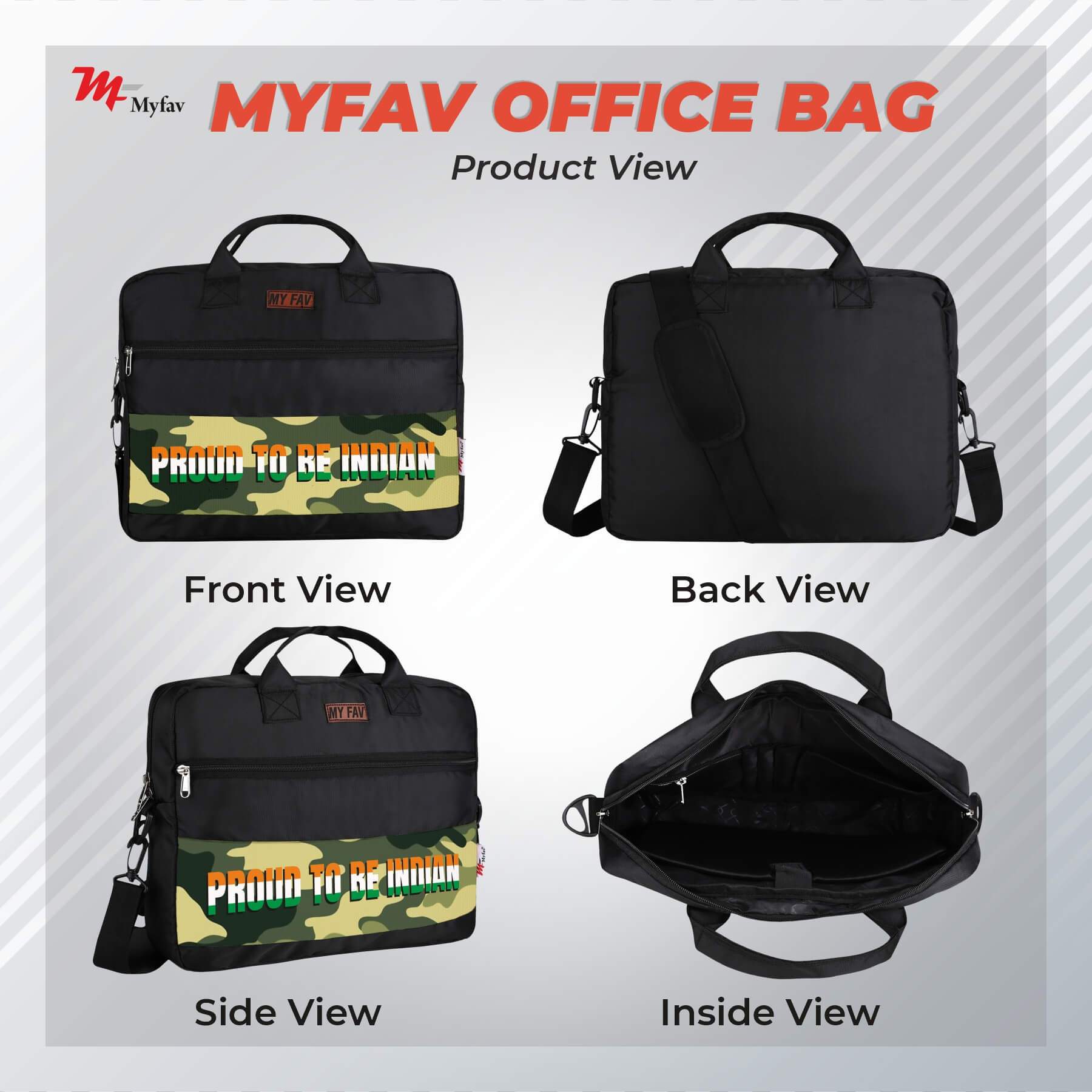 MY FAV Office Bag for Men and Women, Water Repellent Highly Durable Business Briefcase Bag for Laptop/Notebook/MacBook/Office/Travel/Business - Design 8