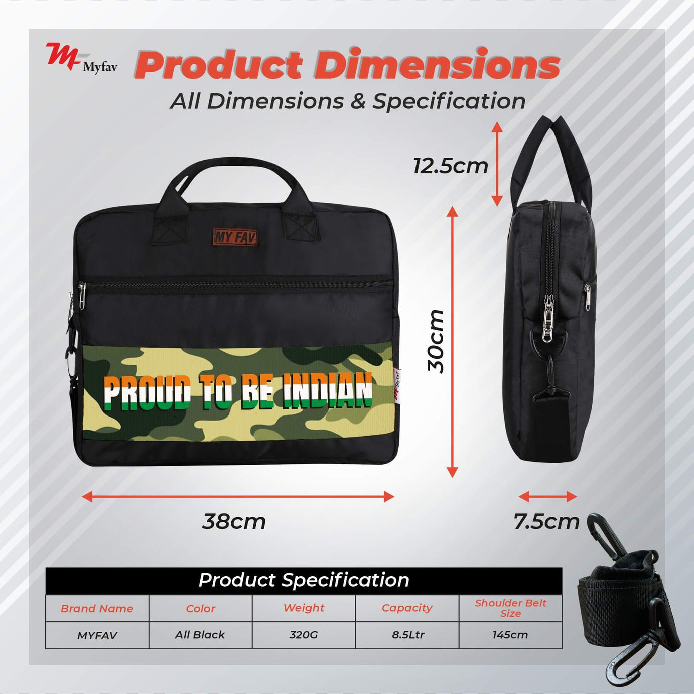 MY FAV Office Bag for Men and Women, Water Repellent Highly Durable Business Briefcase Bag for Laptop/Notebook/MacBook/Office/Travel/Business - Design 8