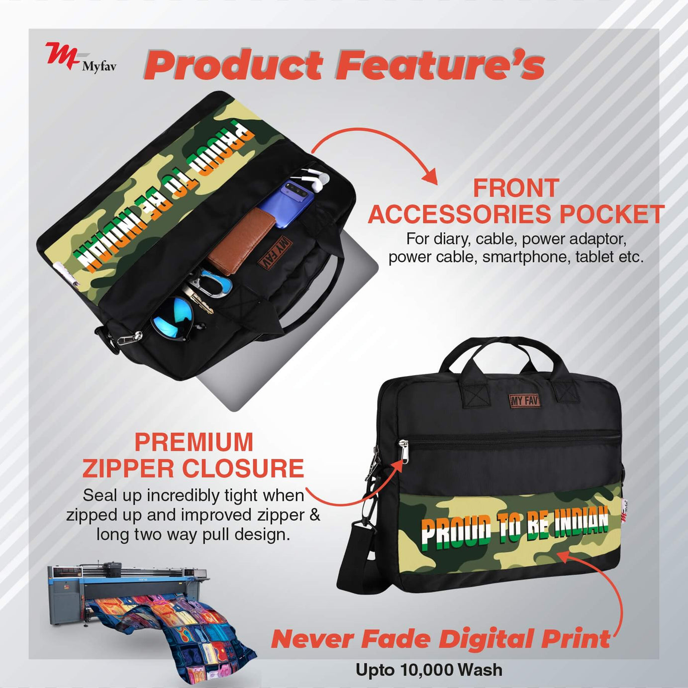 MY FAV Office Bag for Men and Women, Water Repellent Highly Durable Business Briefcase Bag for Laptop/Notebook/MacBook/Office/Travel/Business - Design 8