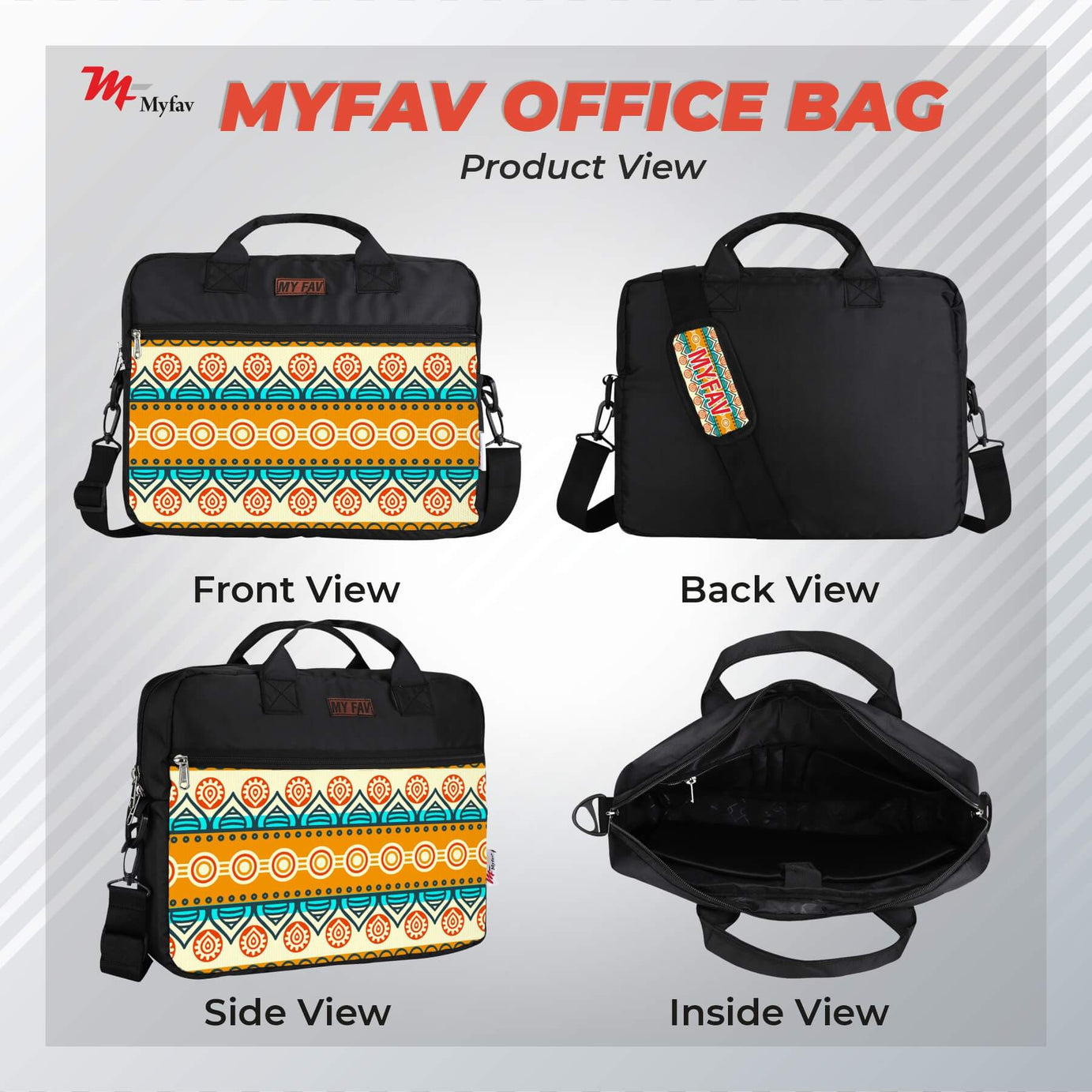 MY FAV Office Bag for Men and Women, Water Repellent Highly Durable Business Briefcase Bag for Laptop/Notebook/MacBook/Office/Travel/Business - Design 9