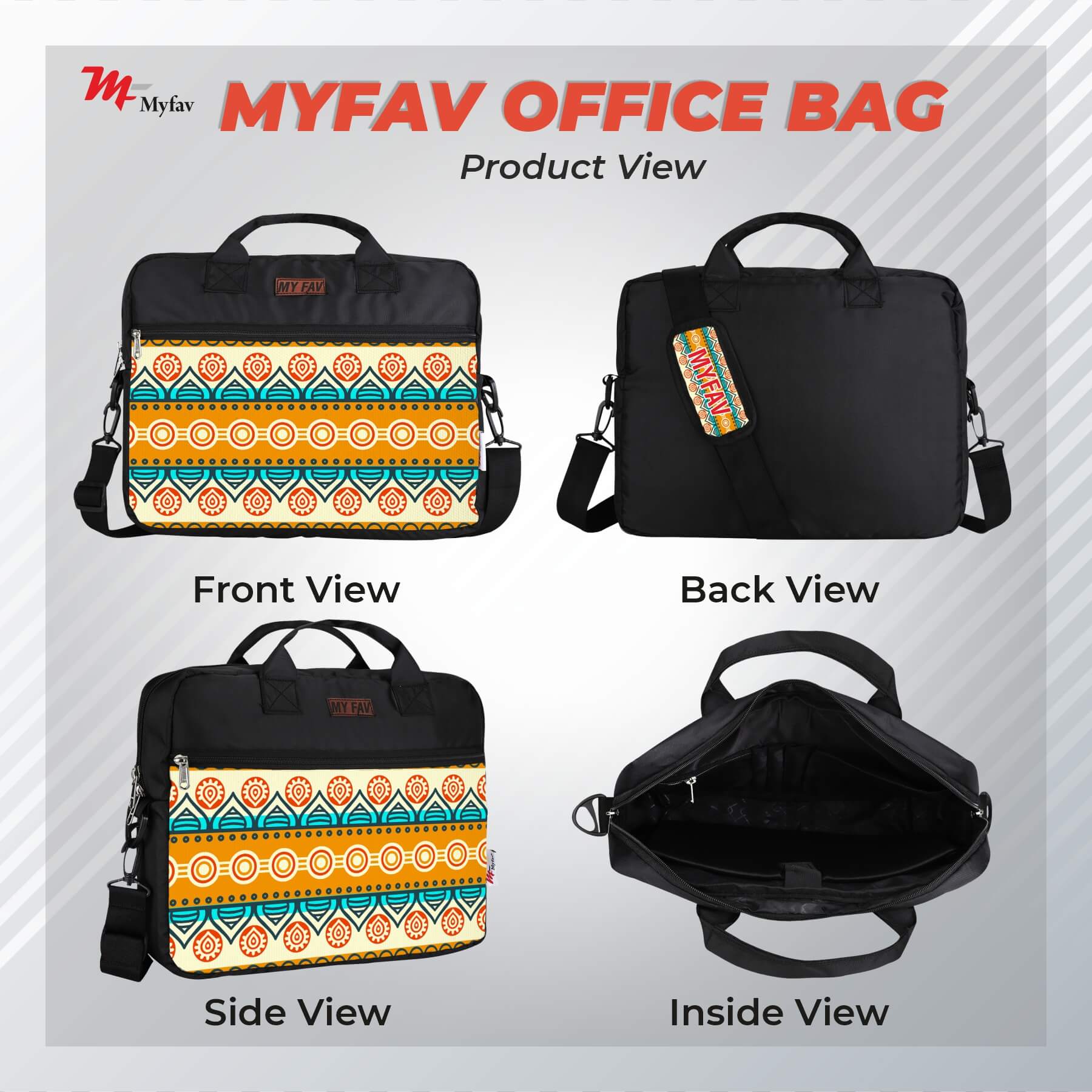 MY FAV Office Bag for Men and Women, Water Repellent Highly Durable Business Briefcase Bag for Laptop/Notebook/MacBook/Office/Travel/Business - Design 9