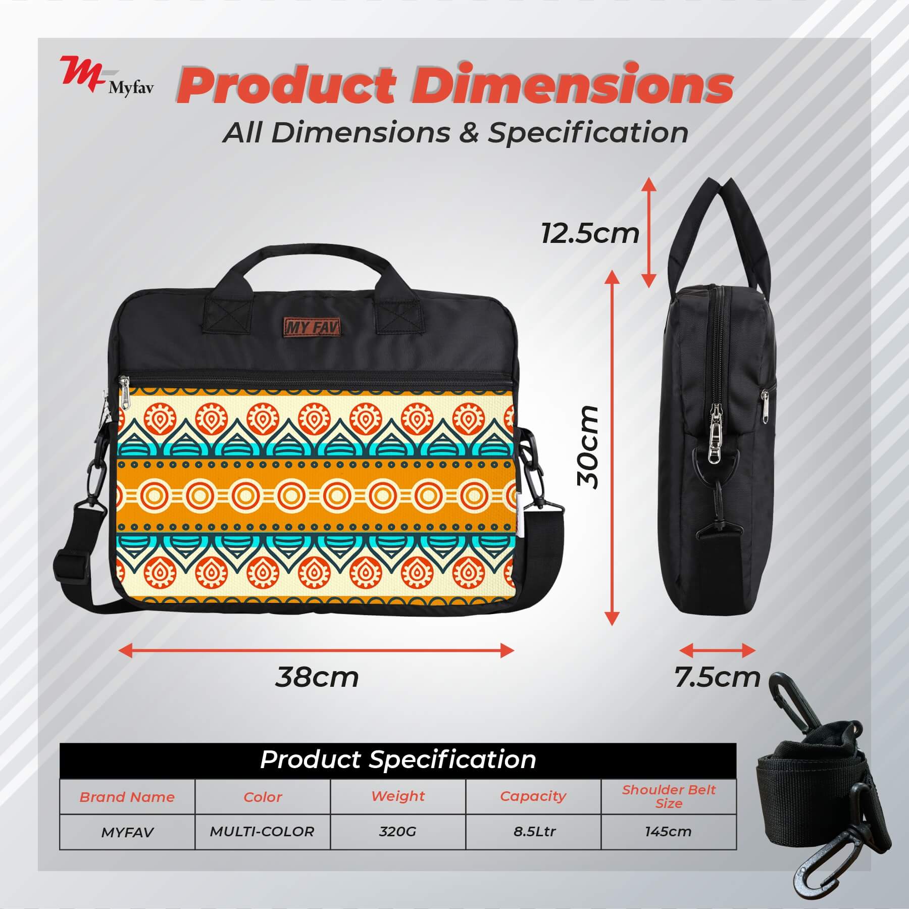 MY FAV Office Bag for Men and Women, Water Repellent Highly Durable Business Briefcase Bag for Laptop/Notebook/MacBook/Office/Travel/Business - Design 9