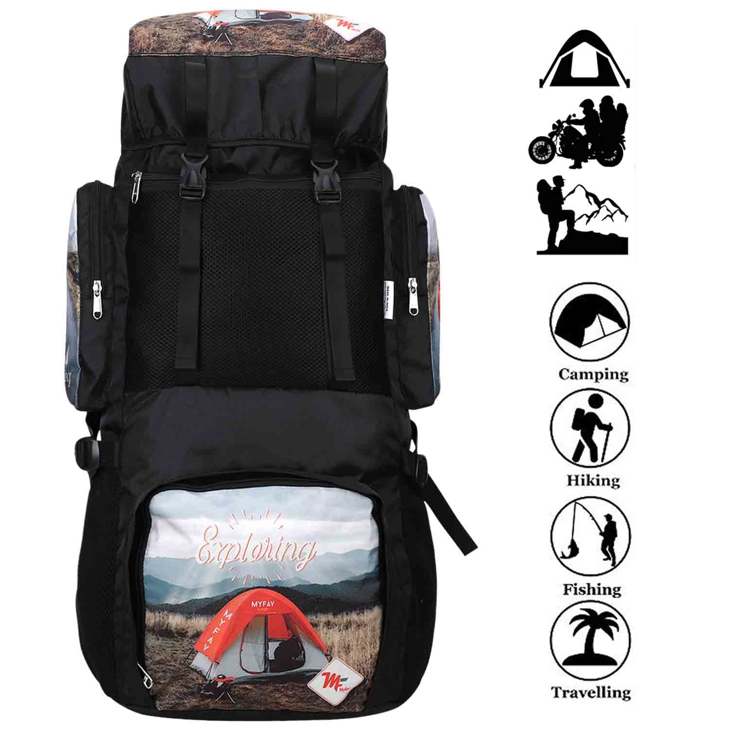 My Fav 70 L Rucksack Backpack, suitable for both men & women, water resistant & durable, made with polyester