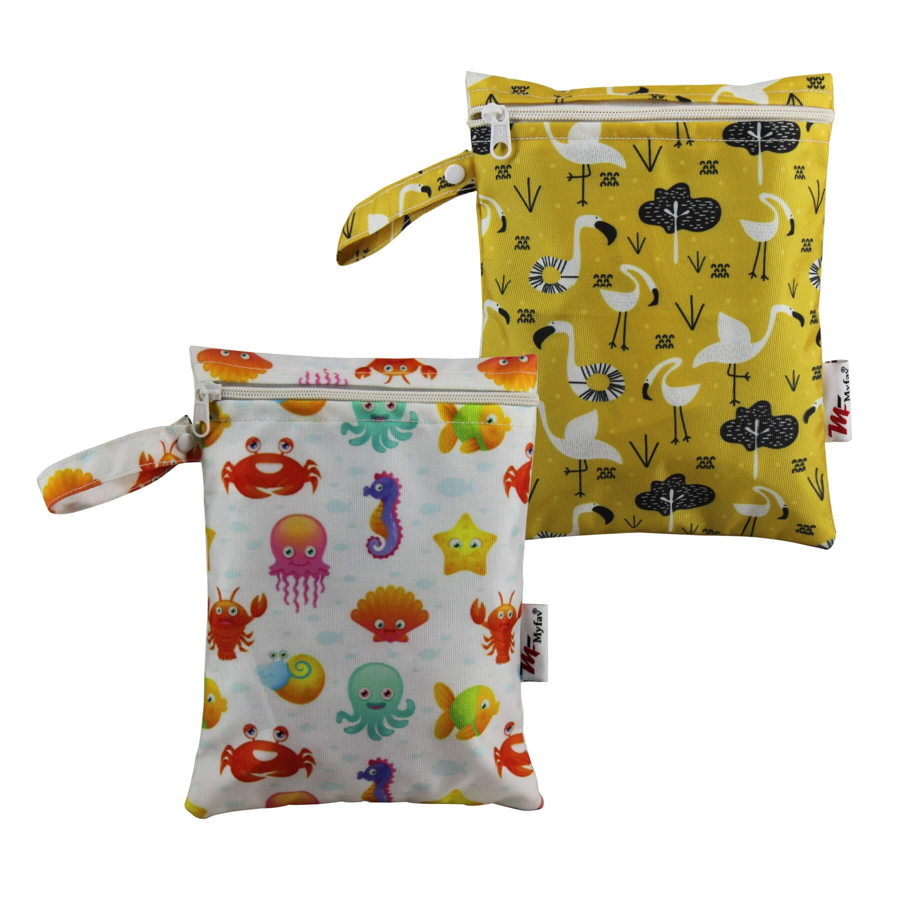 My Fav Spiral Print Multiutility Wet Dry Pouch/Diaper Bag/Travel Pouch/Travel Kit - Pack of 2