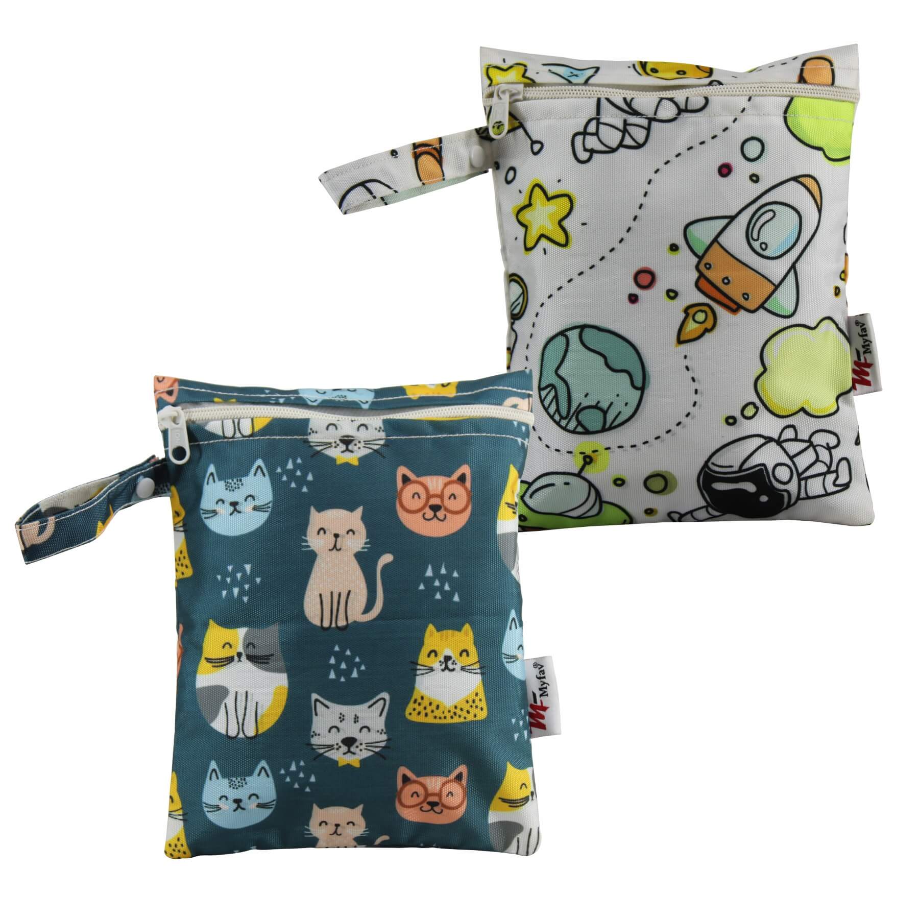 My Fav Spiral Print Multiutility Wet Dry Pouch/Diaper Bag/Travel Pouch/Travel Kit - Pack of 2