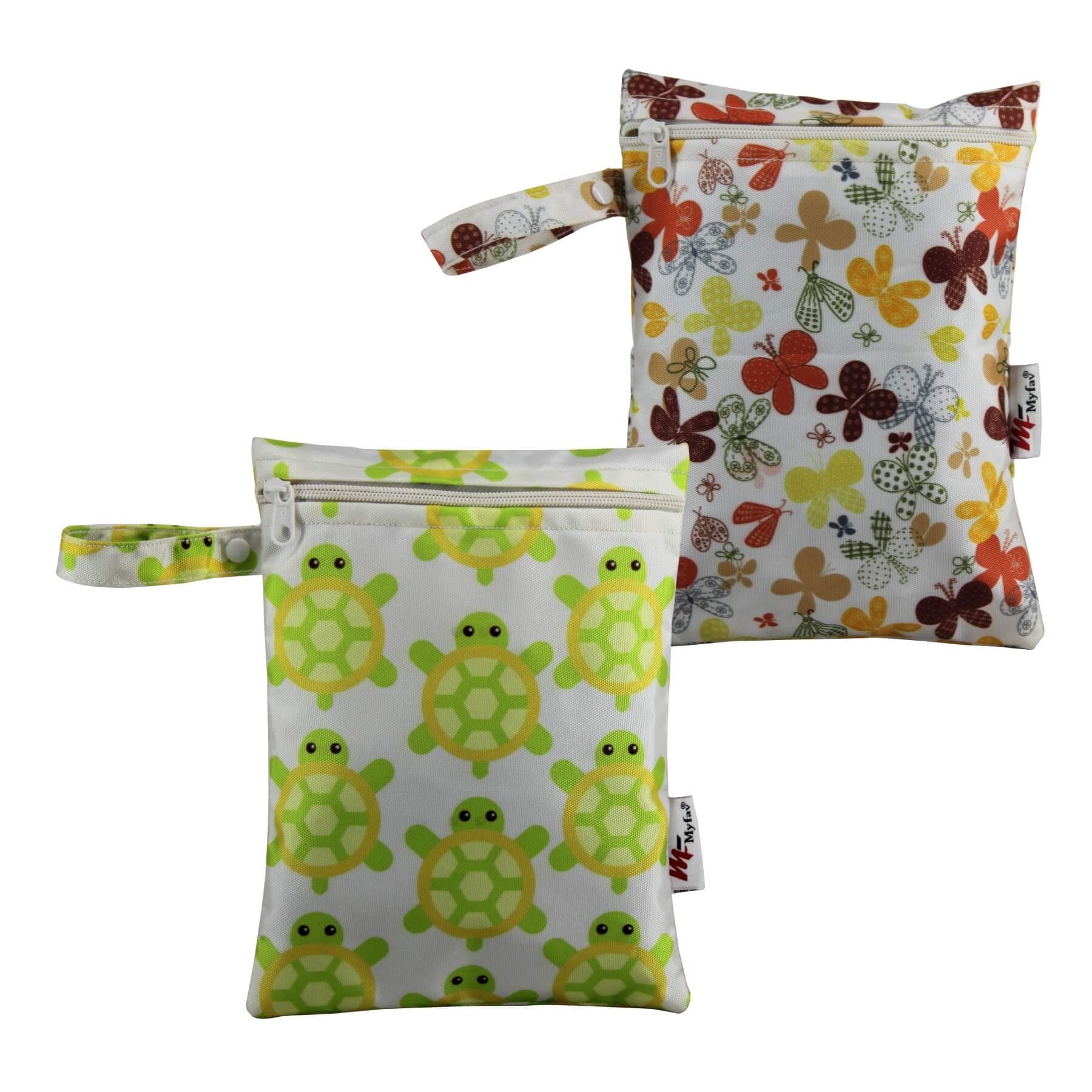 My Fav Spiral Print Multiutility Wet Dry Pouch/Diaper Bag/Travel Pouch/Travel Kit - Pack of 2