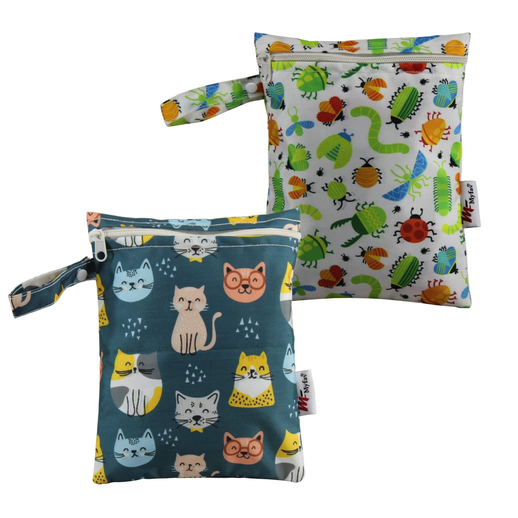 My Fav Spiral Print Multiutility Wet Dry Pouch/Diaper Bag/Travel Pouch/Travel Kit - Pack of 2