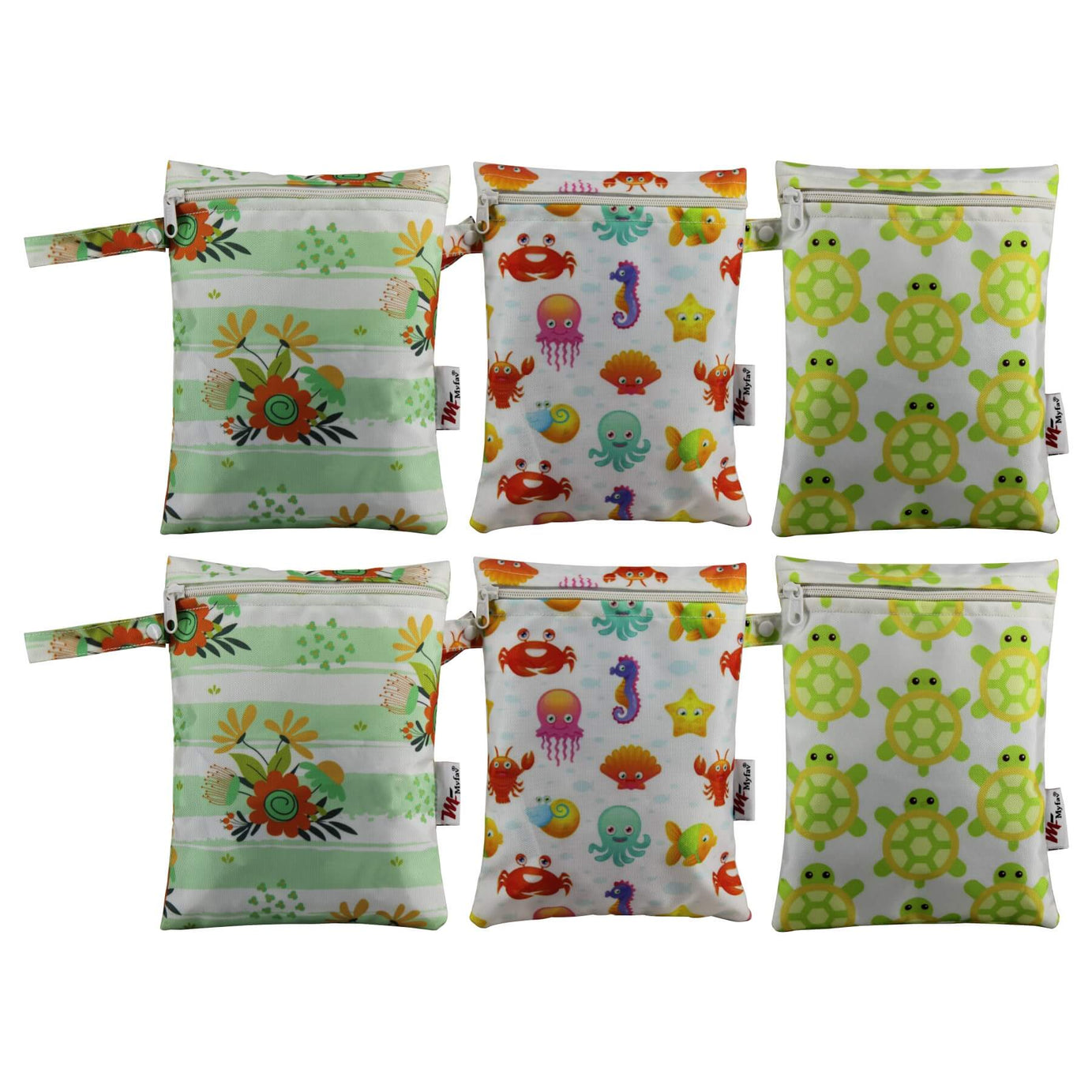 My Fav Multicolor Multiutility Wet Dry Pouch/Diaper Bag/Travel Pouch/Travel Kit - Pack of 6