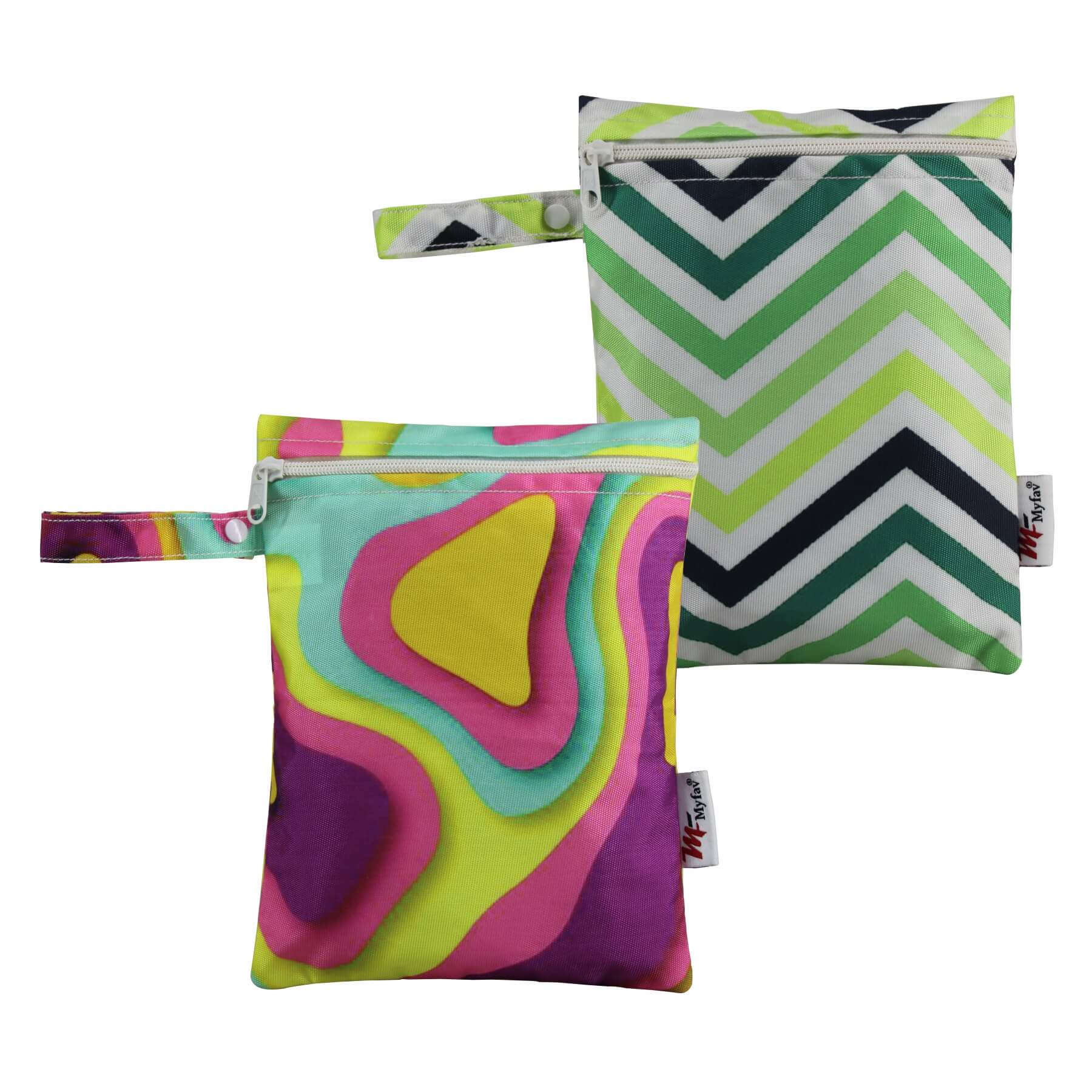 My Fav Spiral Print Multiutility Wet Dry Pouch/Diaper Bag/Travel Pouch/Travel Kit - Pack of 2