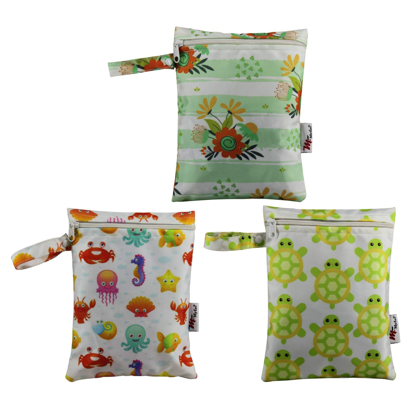 My Fav Digital Printed Multiutility Wet Dry Pouch/Diaper Bag/Travel Pouch/Travel Kit - Pack of 3
