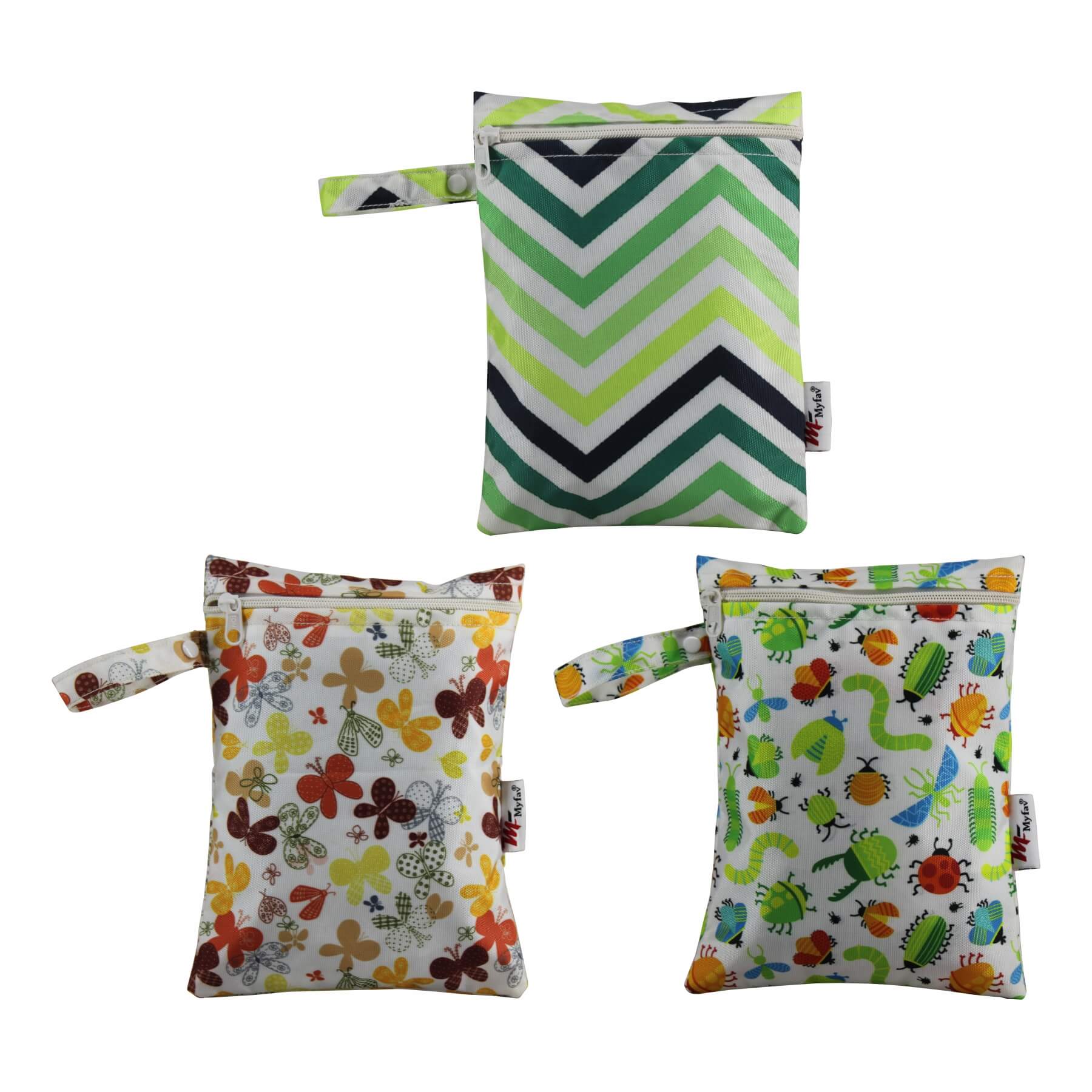 My Fav Digital Printed Multiutility Wet Dry Pouch/Diaper Bag/Travel Pouch/Travel Kit - Pack of 3