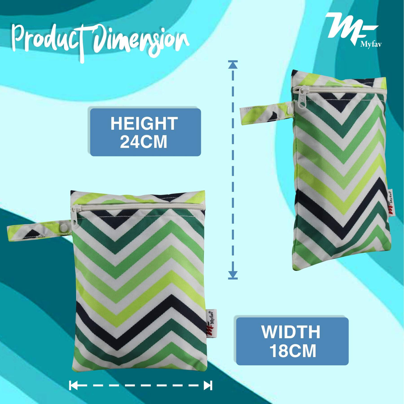 My Fav Ikkat Print Multiutility Wet Dry Pouch/Diaper Bag/Travel Pouch/Travel Kit