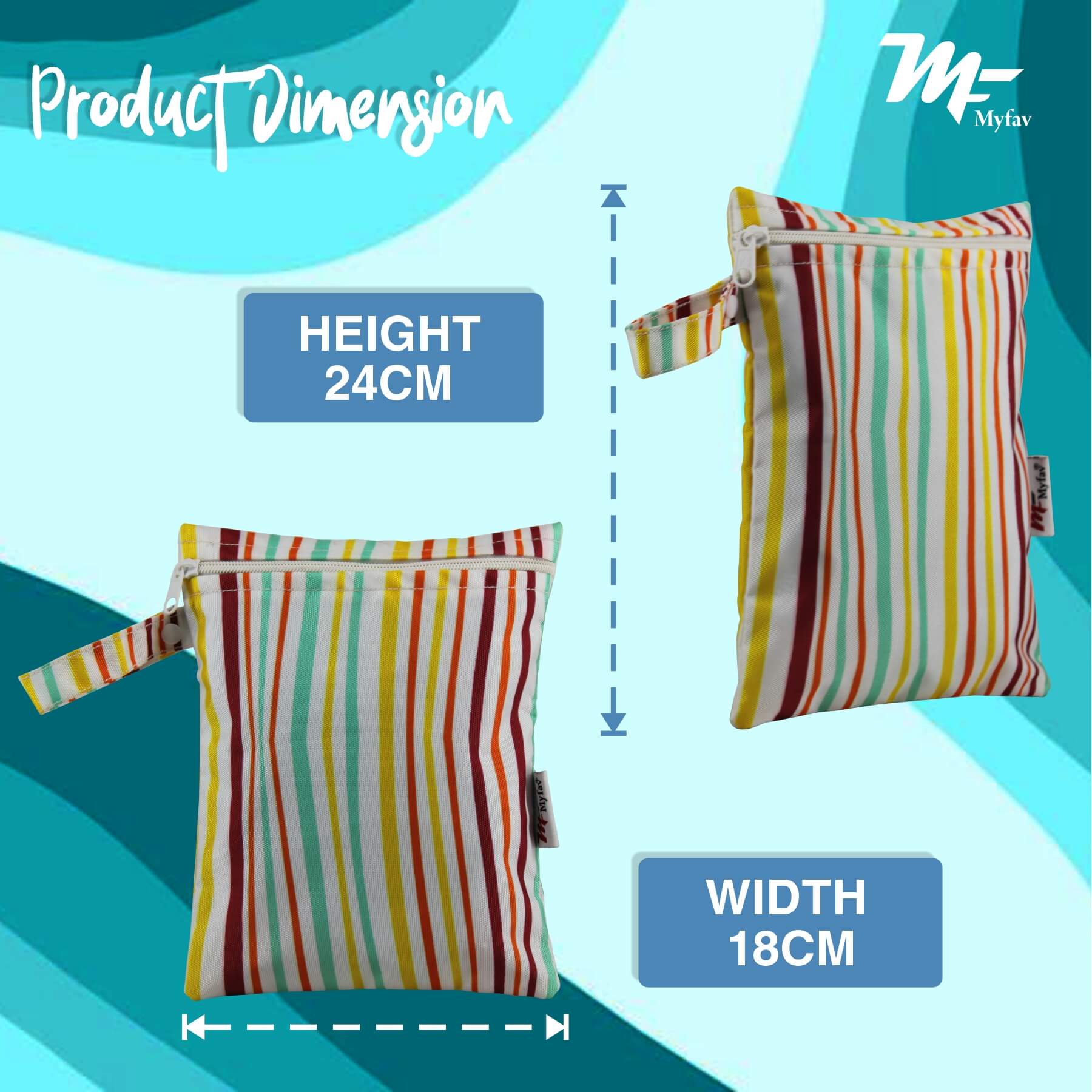 My Fav Spiral Print Multiutility Wet Dry Pouch/Diaper Bag/Travel Pouch/Travel Kit - Pack of 2