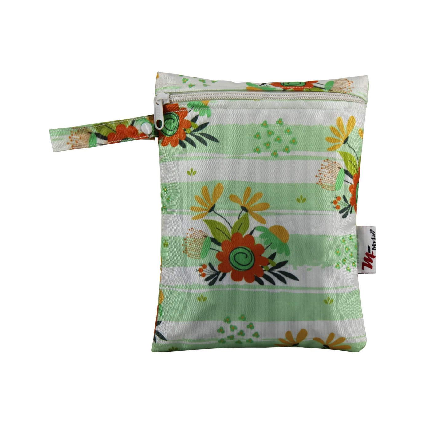 My Fav Floral Print Green Multiutility Wet Dry Pouch/Diaper Bag/Travel Pouch/Travel Kit